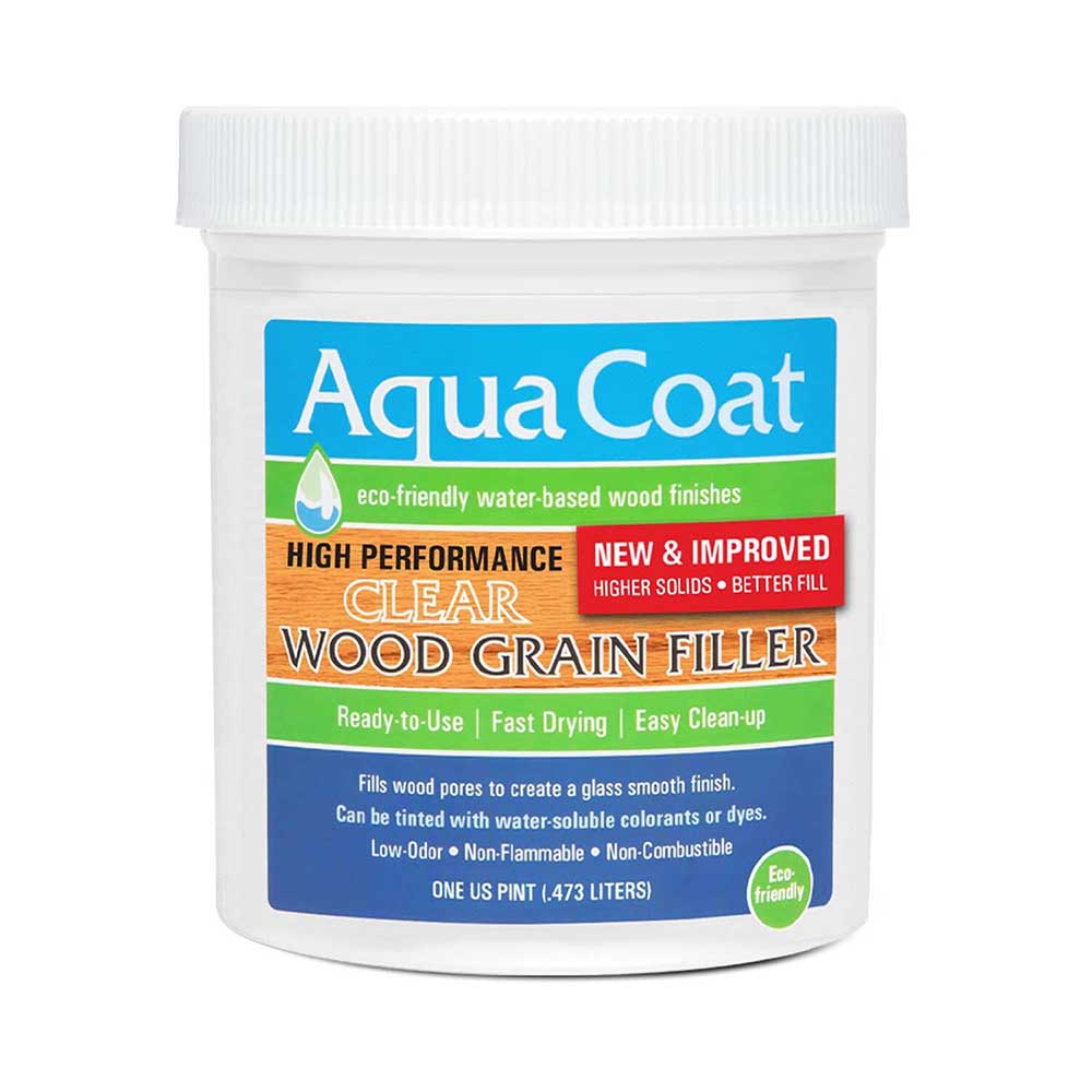 product: Aqua Coat High Performance Clear Wood Grain Filler - Pint shown