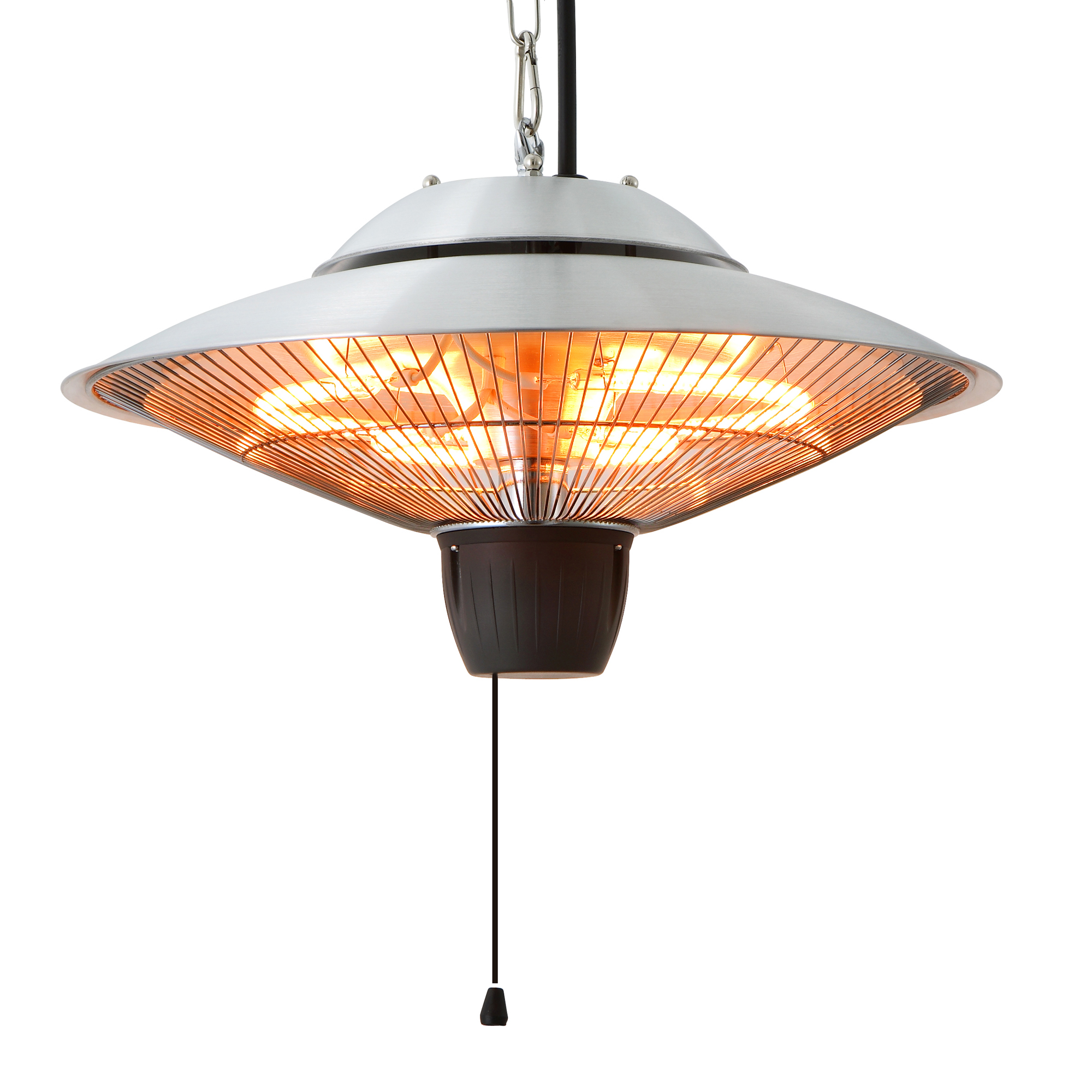 product: Energ+ Infrared Electric Outdoor Heater - Hanging - Aluminum Finish shown