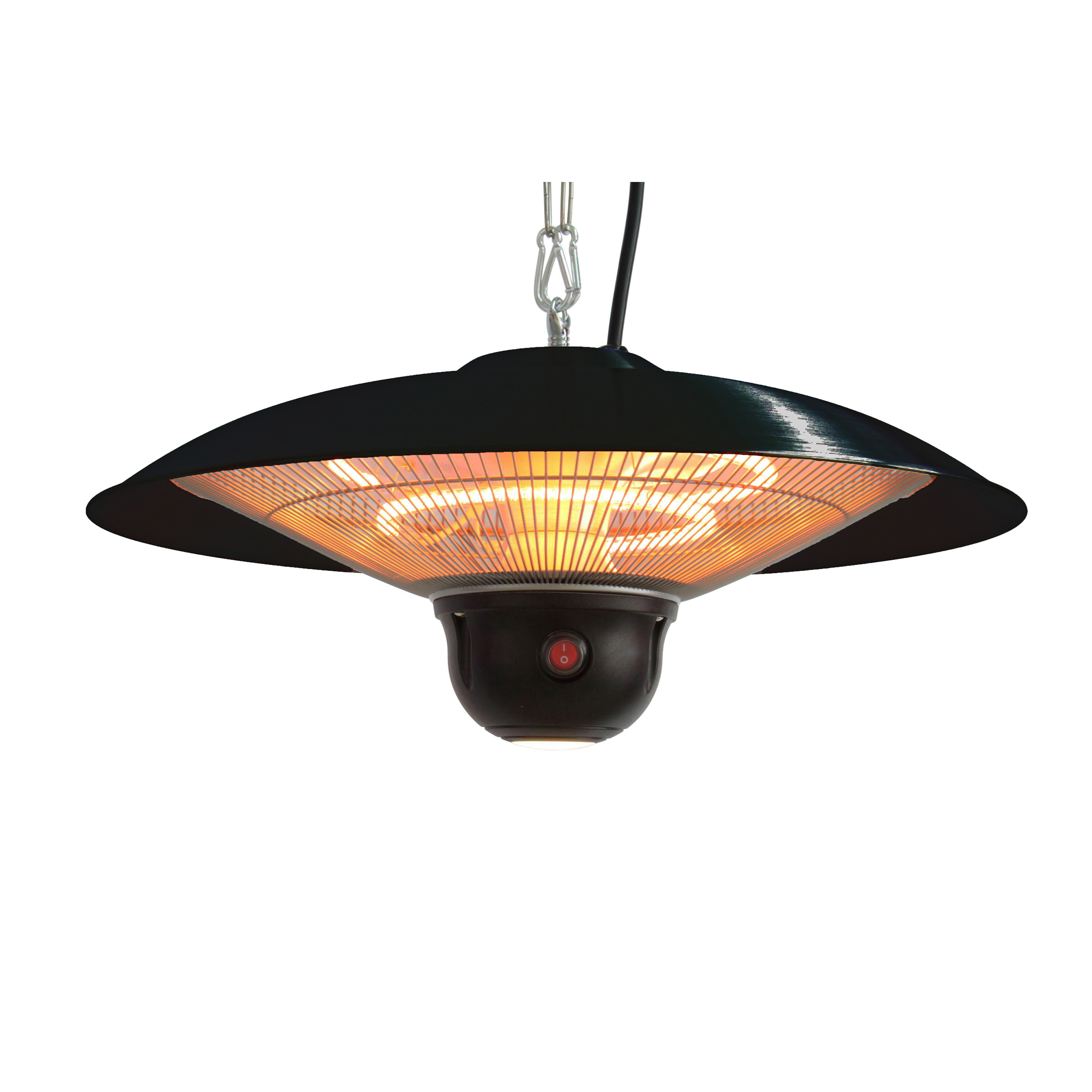 product: Energ+ Hanging Infrared Electric Outdoor Heater with Remote - Black - LED shown