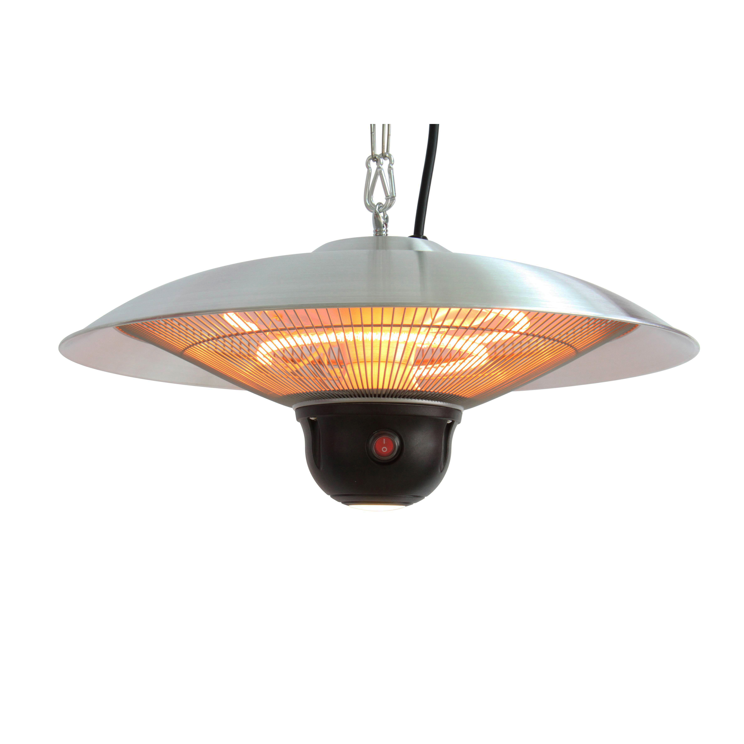 product: Energ+ Hanging Infrared Electric Outdoor Heater with Remote - Silver - LED shown