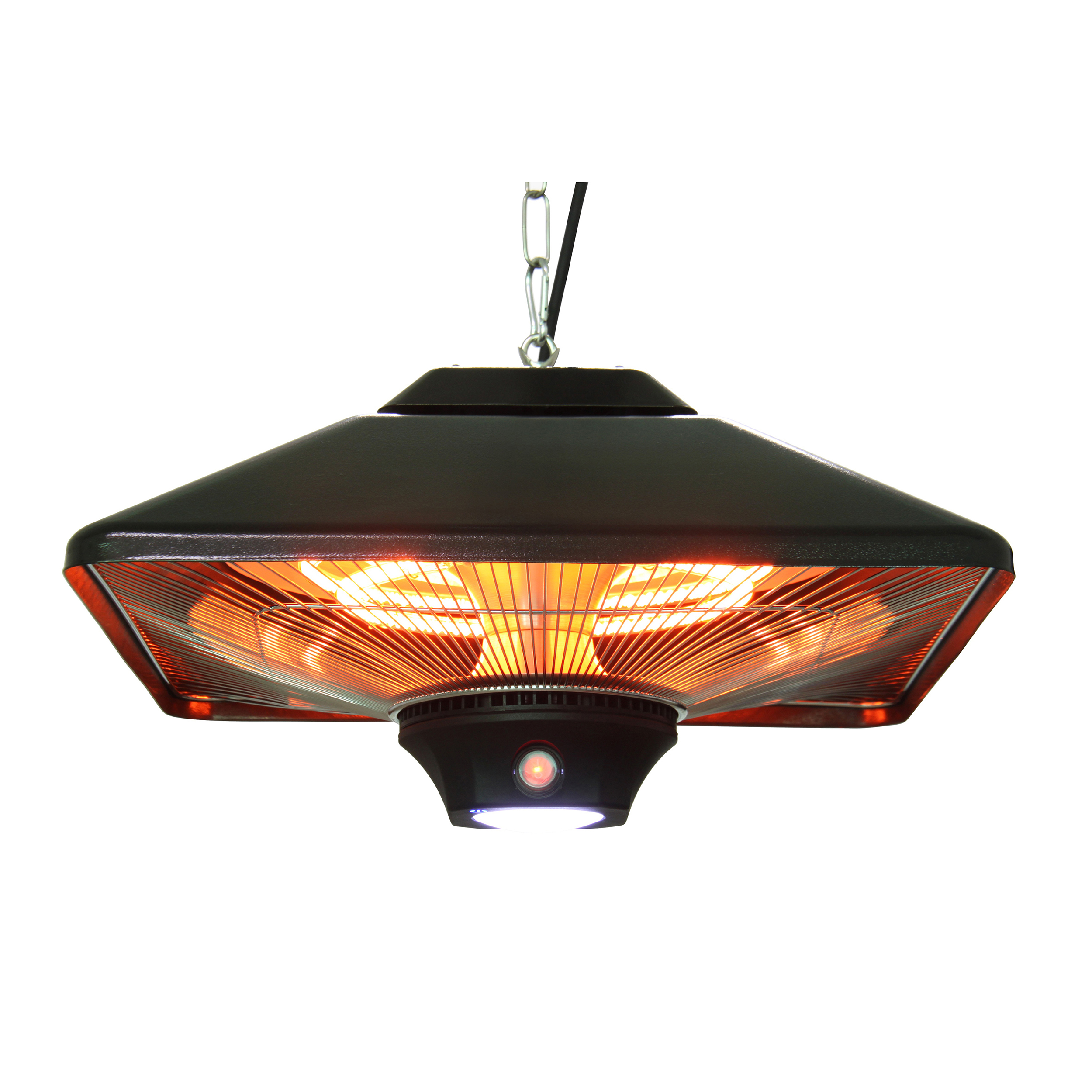 product: Energ+ Infrared Electric Outdoor Heater - Hanging - LED - Black shown