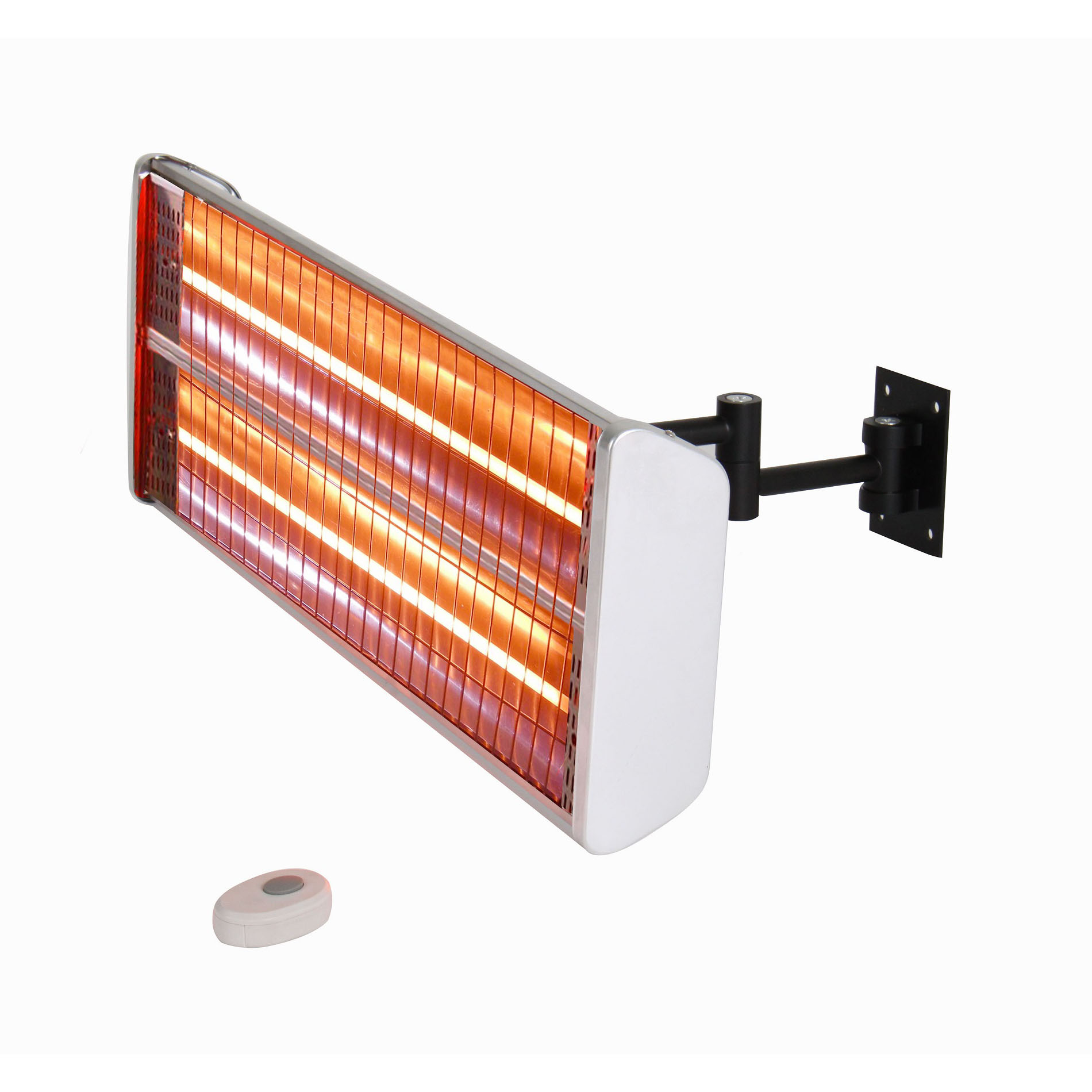product: Energ+ Wall Mounted Electric Outdoor Heater - With Remote shown