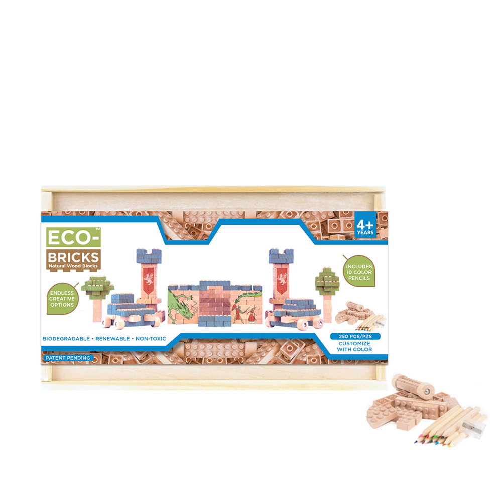 product: UGears Eco-Bricks Classic Wooden Craft Kit - 250 Piece shown
