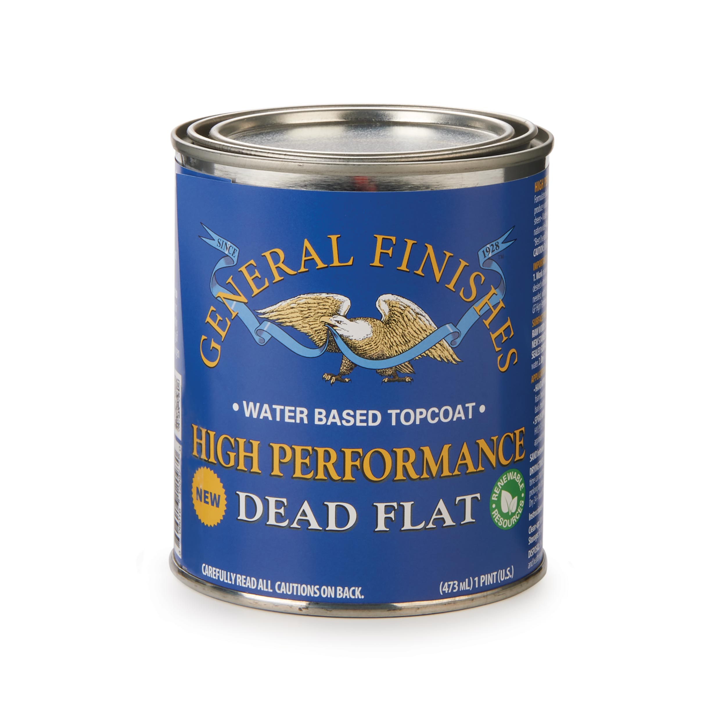 product: General Finishes High Performance Dead Flat Topcoat - Pint shown