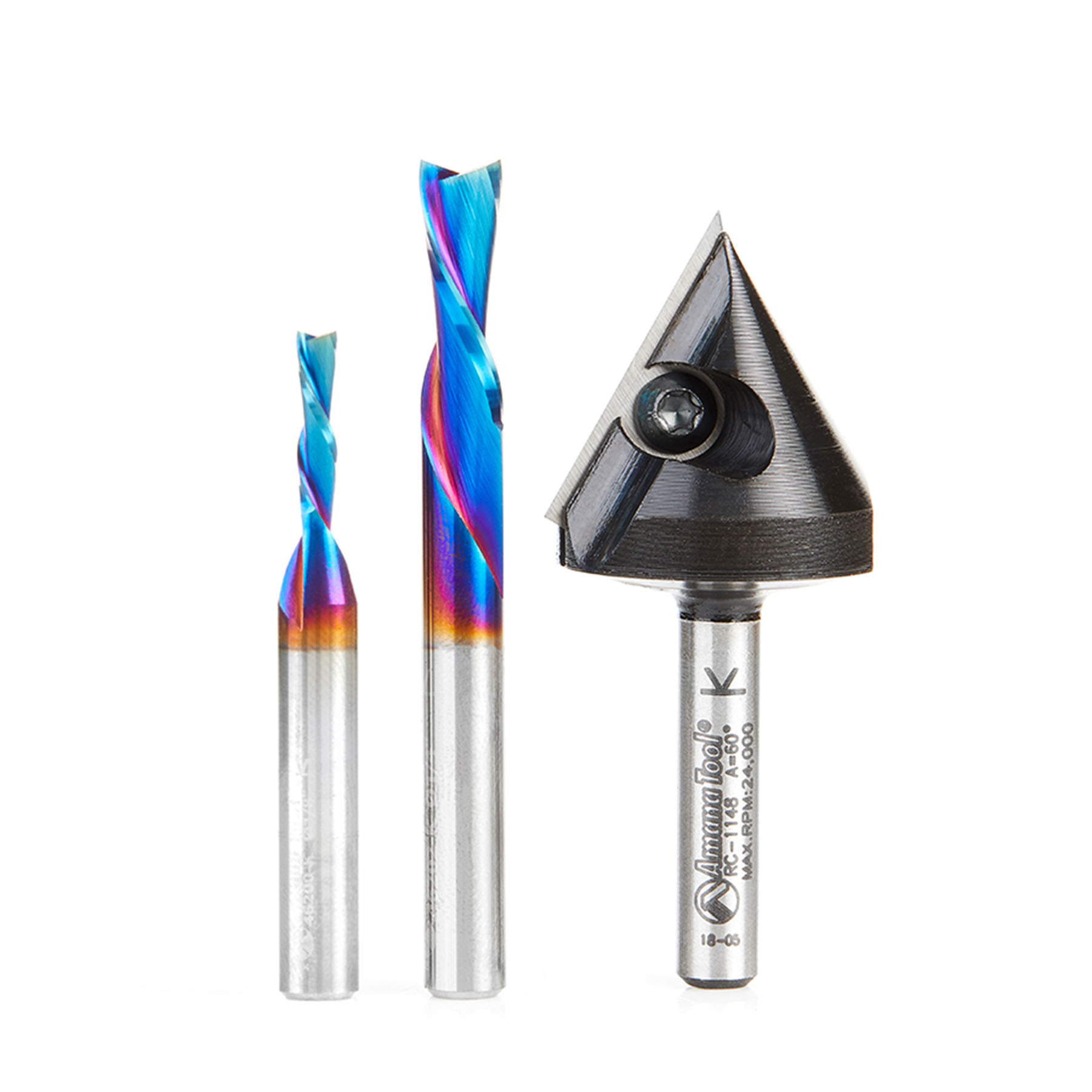 product: Amana Tool AMS-119-T 3-piece Matt's CNC Starter Spektra Bit Set 1/4