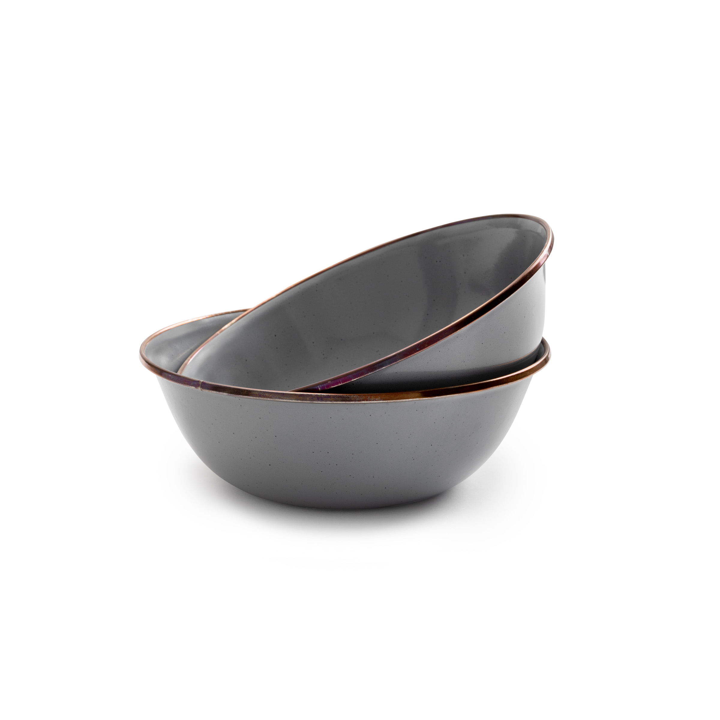 product: Barebones Enamel Bowl Set Slate Gray Indoor/Outdoor shown