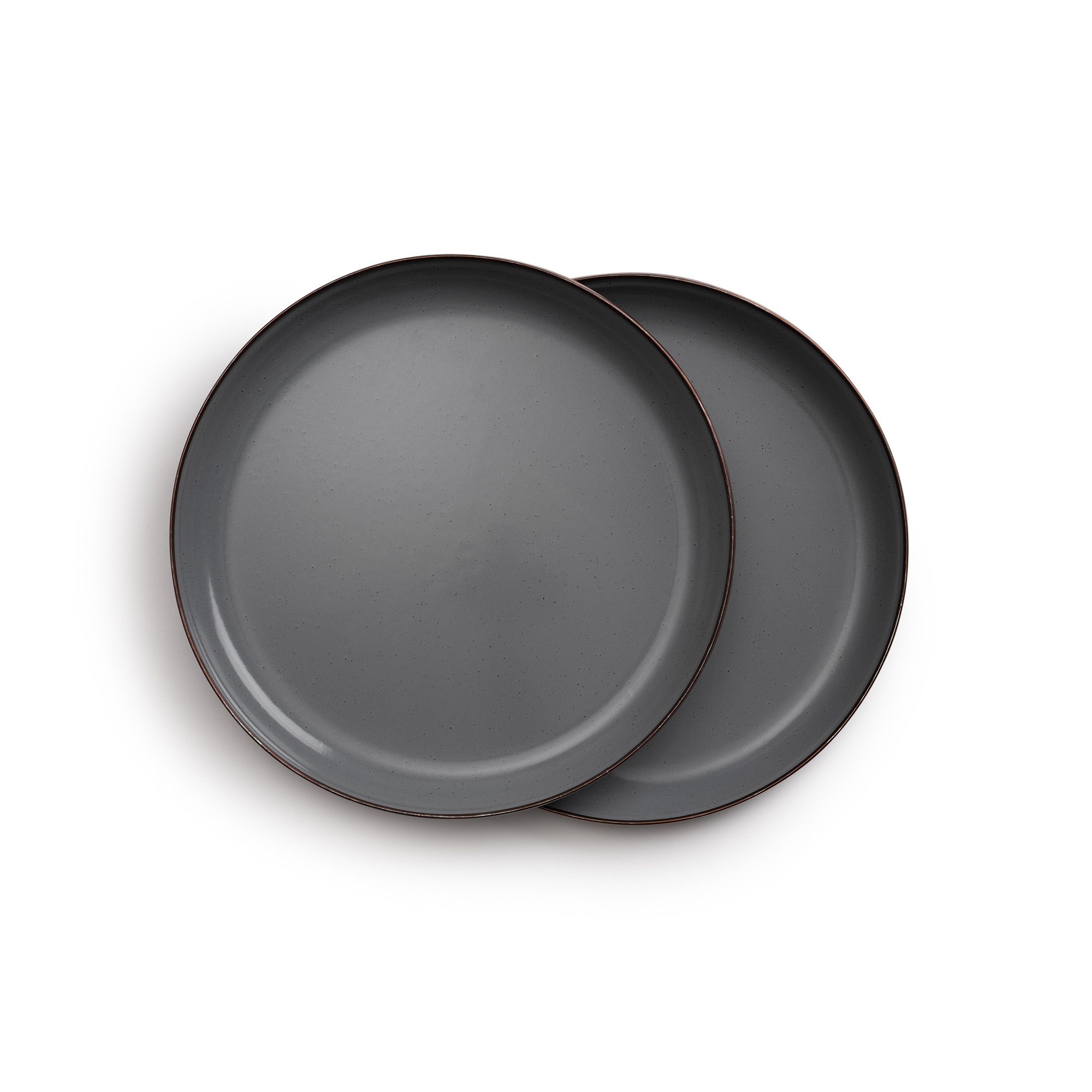 product: Barebones Enamel Salad Plate Set Slate Gray Indoor/Outdoor shown