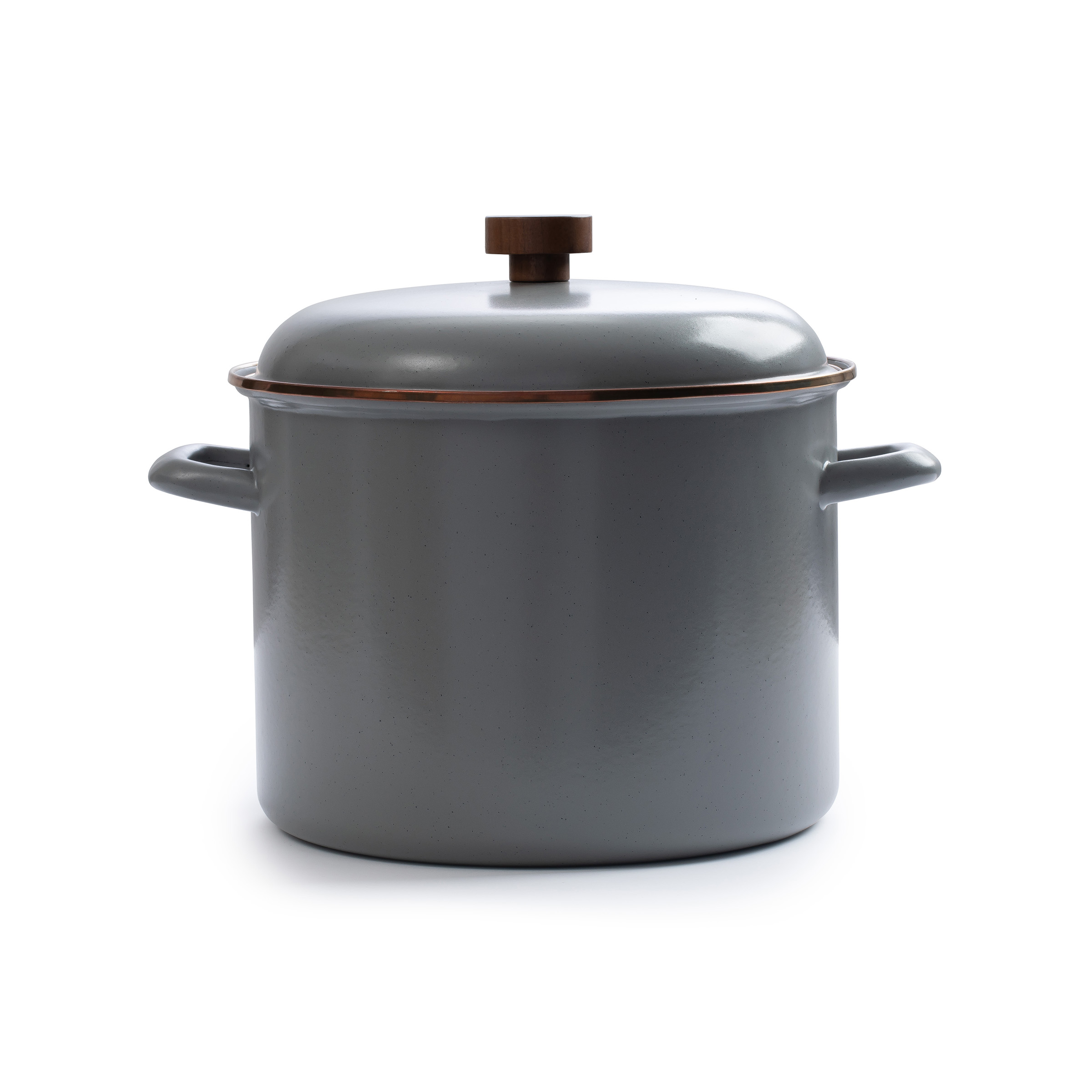 product: Barebones Enamel Stock Pot Slate Gray Indoor/Outdoor shown