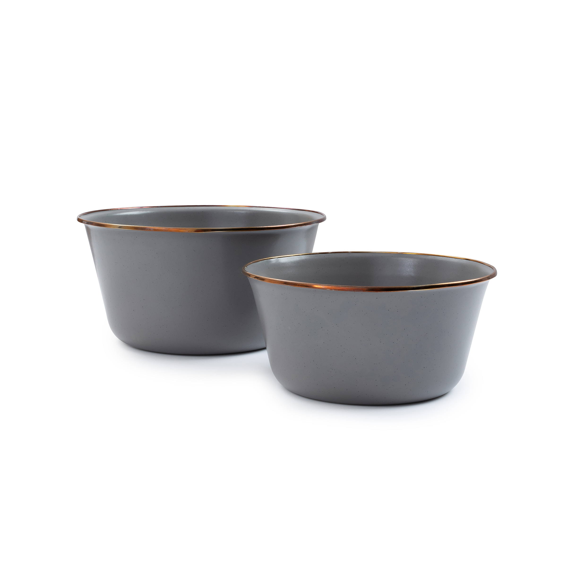 product: Barebones Enamel Mixing Bowl Set Slate Gray Indoor/Outdoor shown