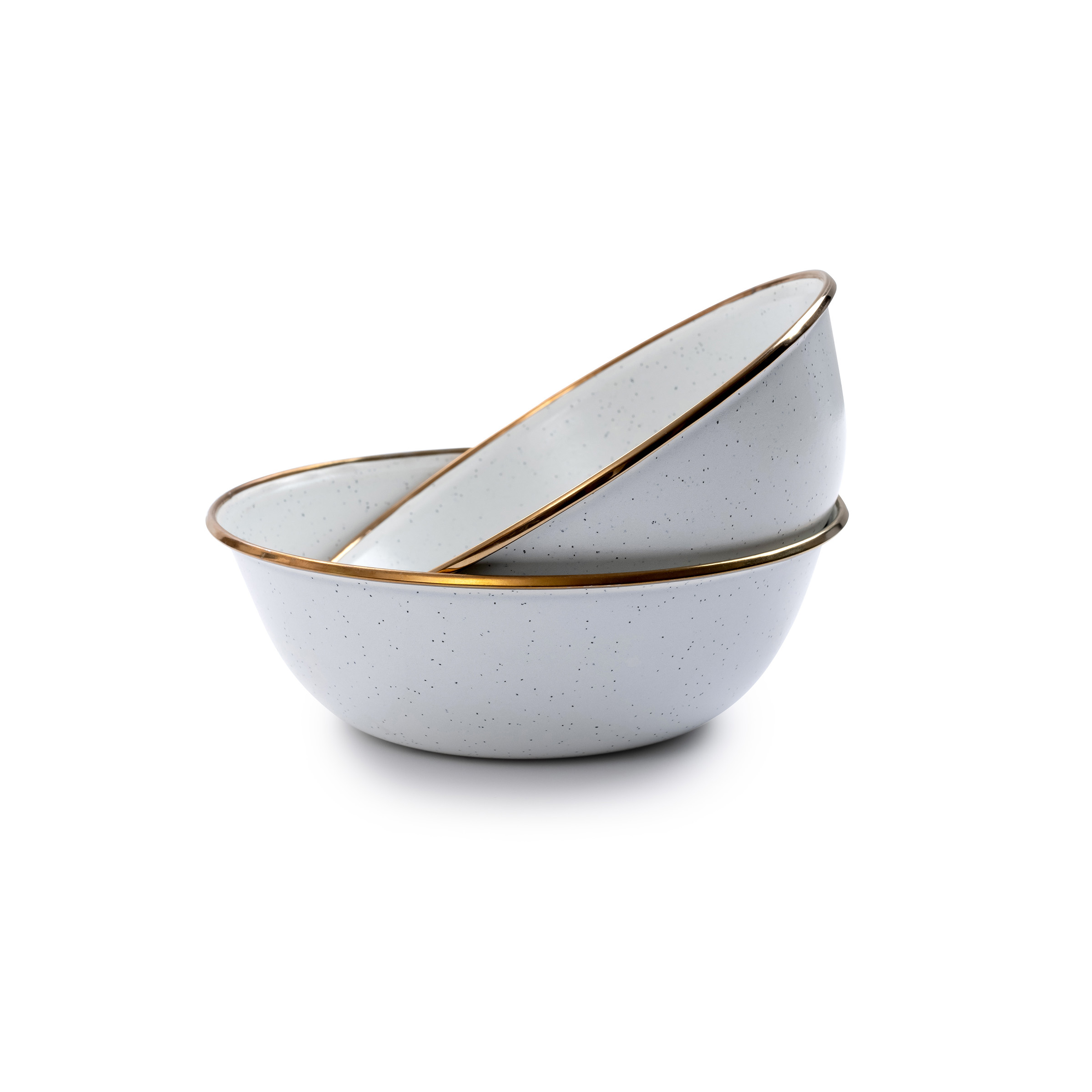 product: Barebones Enamel Bowl Set Eggshell Indoor/Outdoor shown