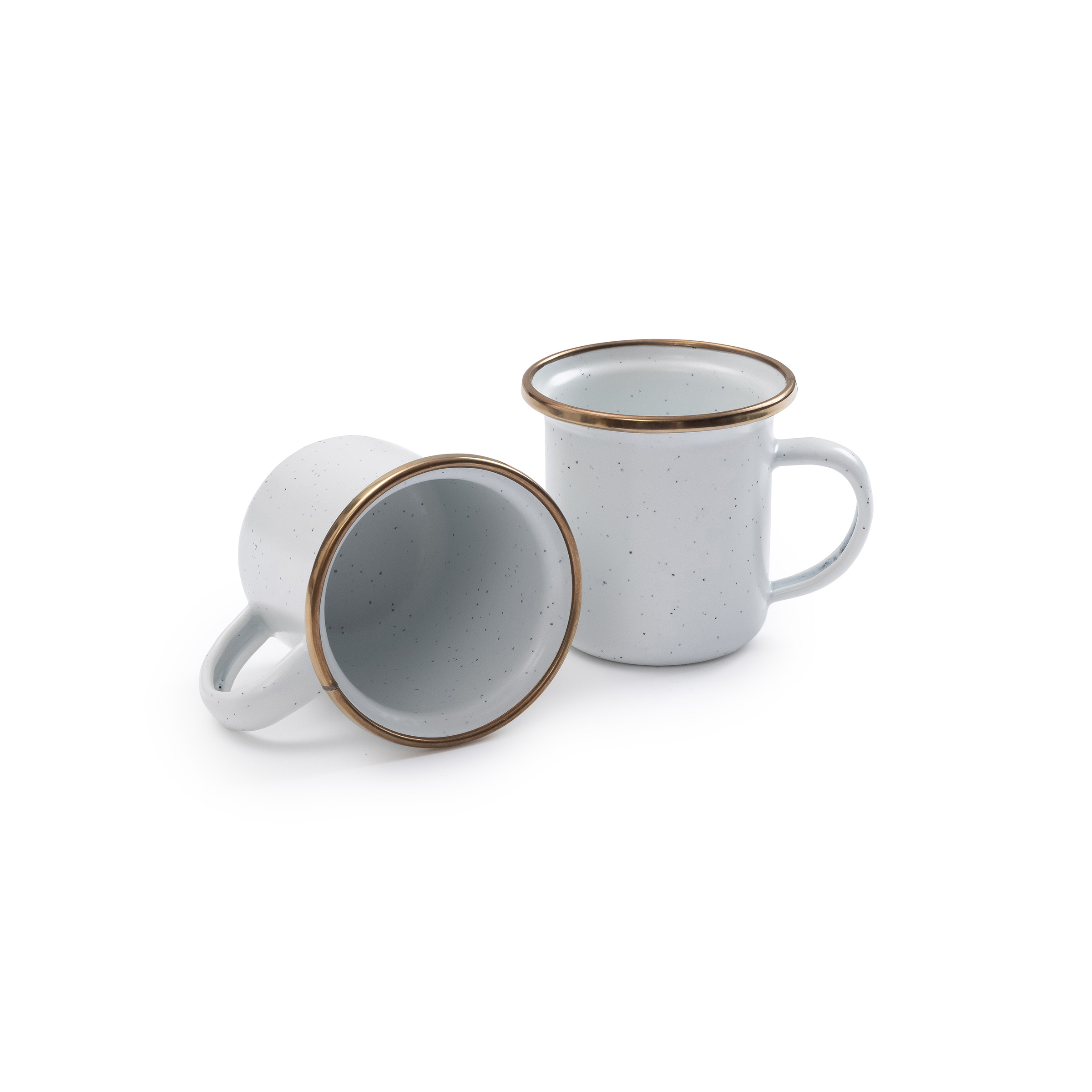 product: Barebones Enamel Espresso Cup Set Eggshell Indoor/Outdoor shown
