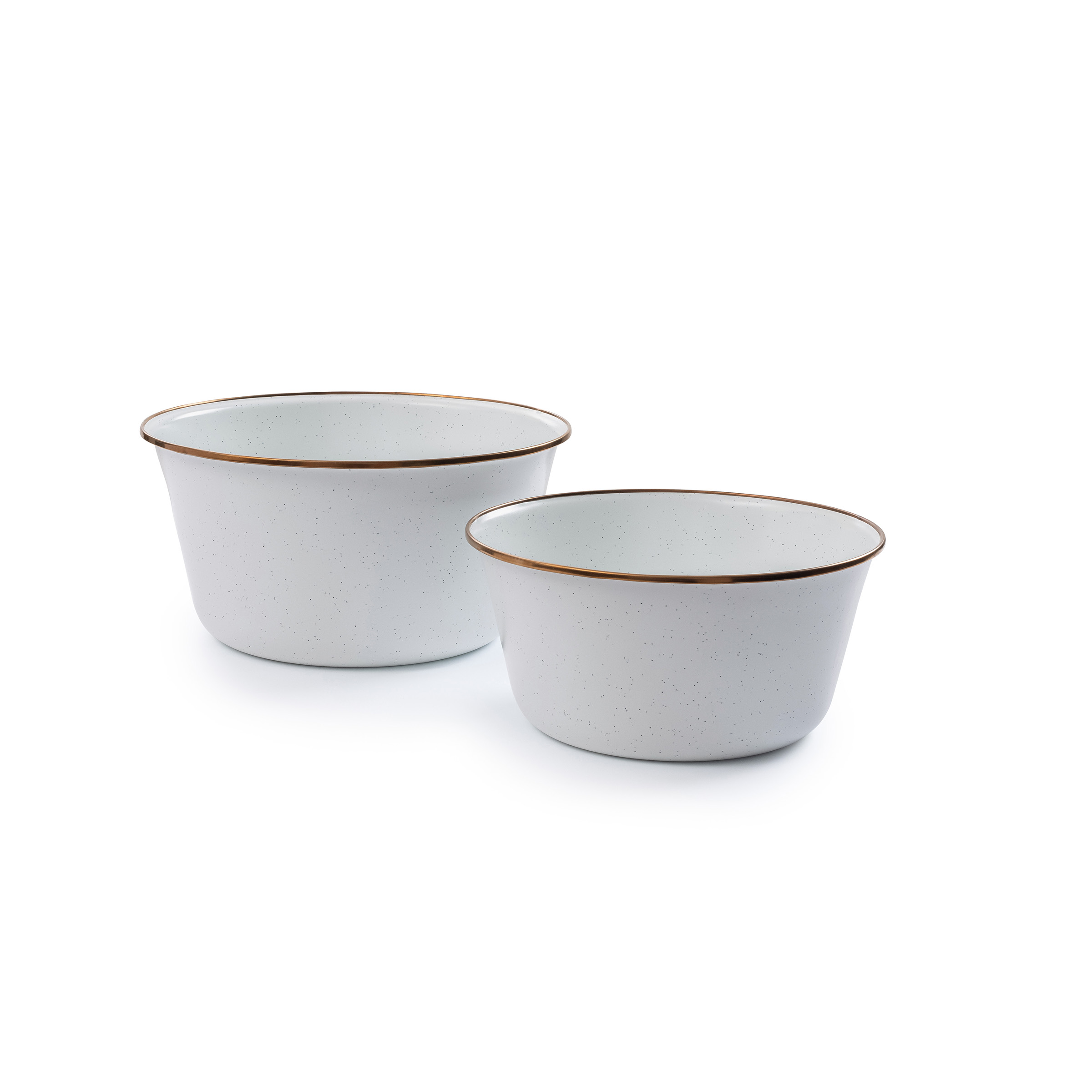 product: Barebones Enamel Mixing Bowl Set Eggshell Indoor/Outdoor shown