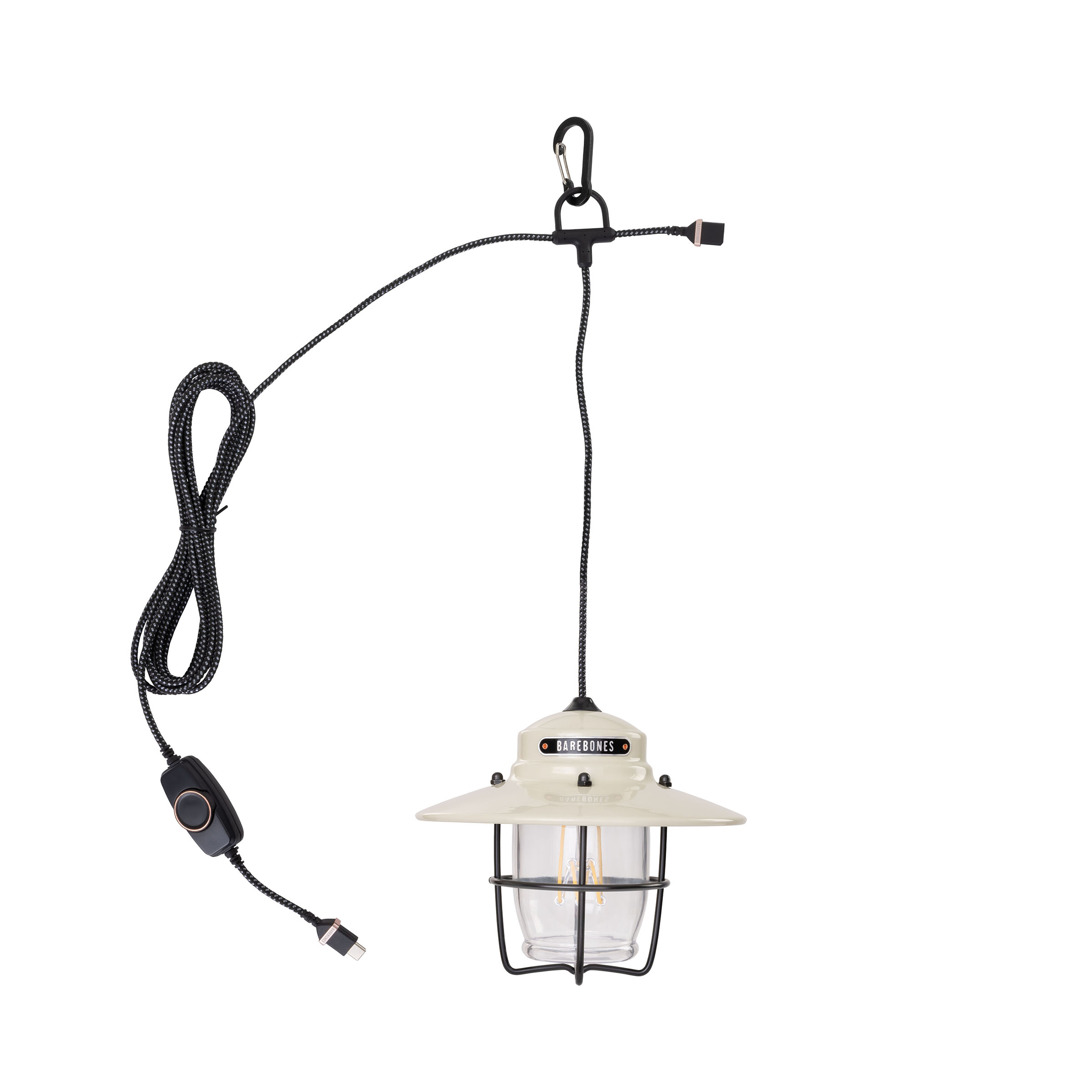 product: Barebones Outpost Pendant Light Vintage White shown