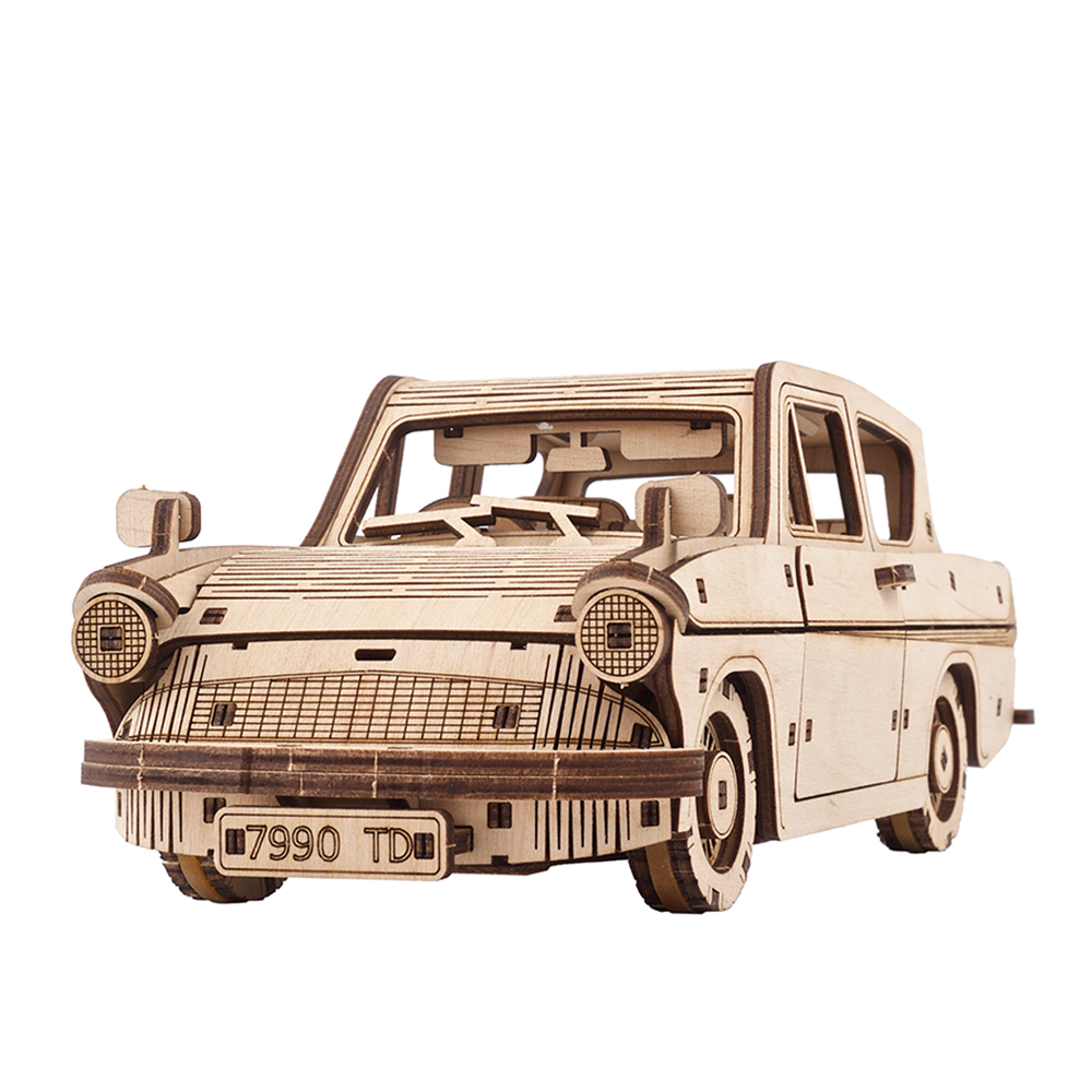 product: UGears Flying Ford Anglia Wooden Craft Kit shown
