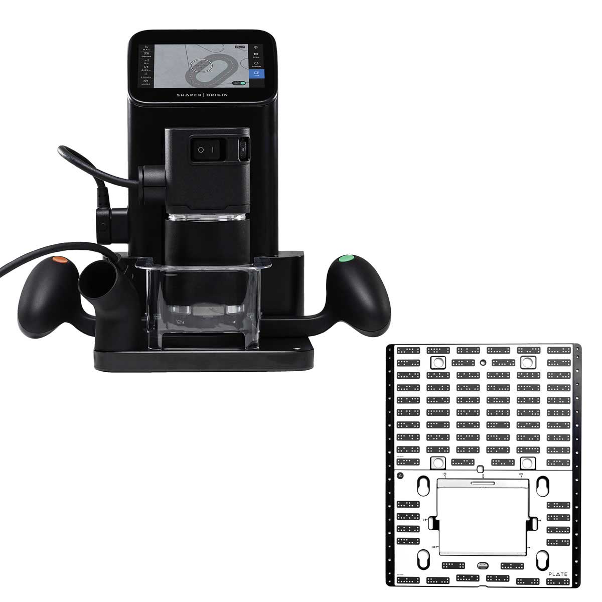 product: Shaper Origin Handheld CNC Router with Shaper Plate shown