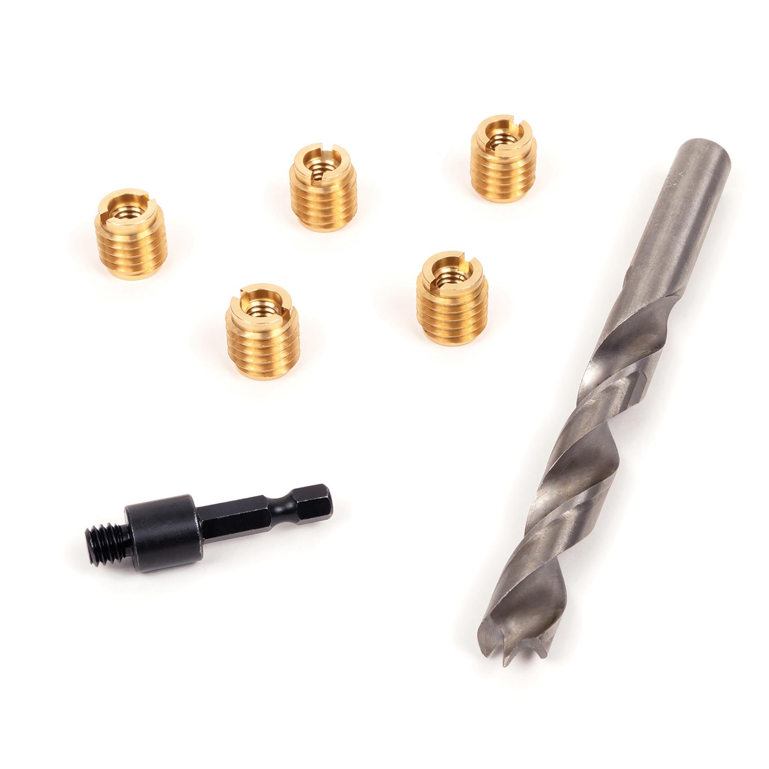product: E-Z LOK E-Z Knife M8-1.25 Threaded Insert Kit - Brass shown