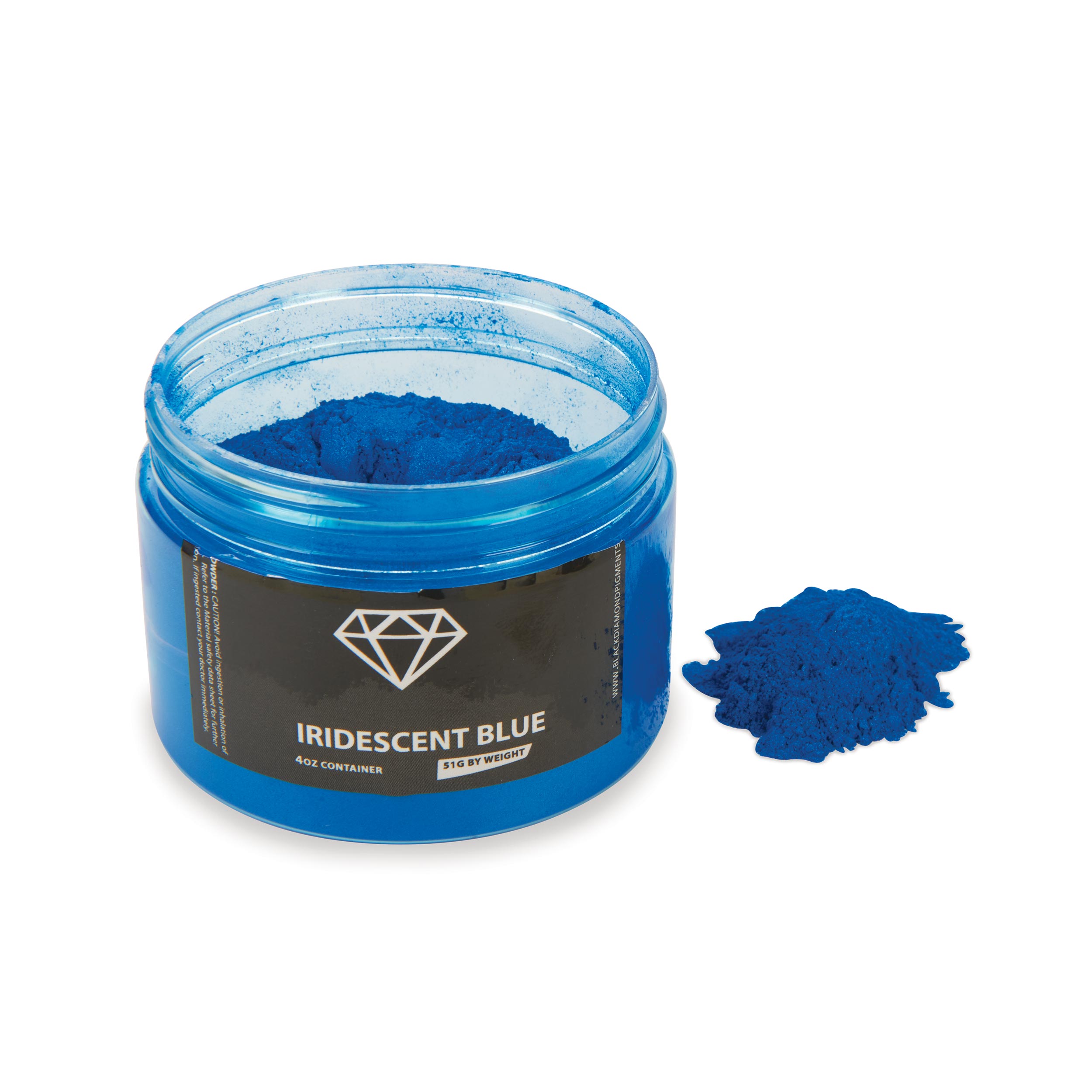 product: Black Diamond Pigments Mica Powder - Iridescent Blue - 51 Grams shown