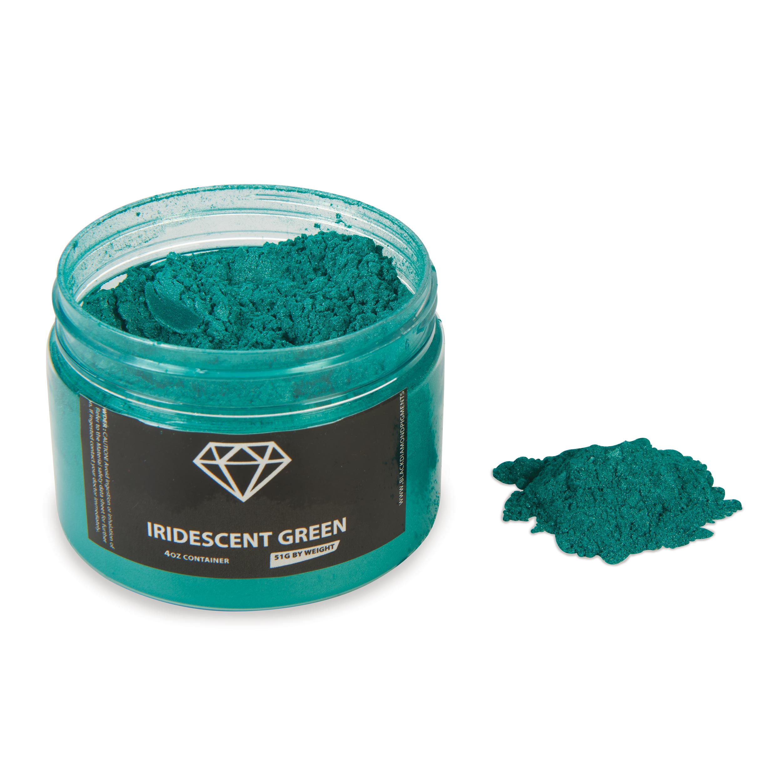 product: Black Diamond Pigments Mica Powder - Iridescent Green - 51 Grams shown