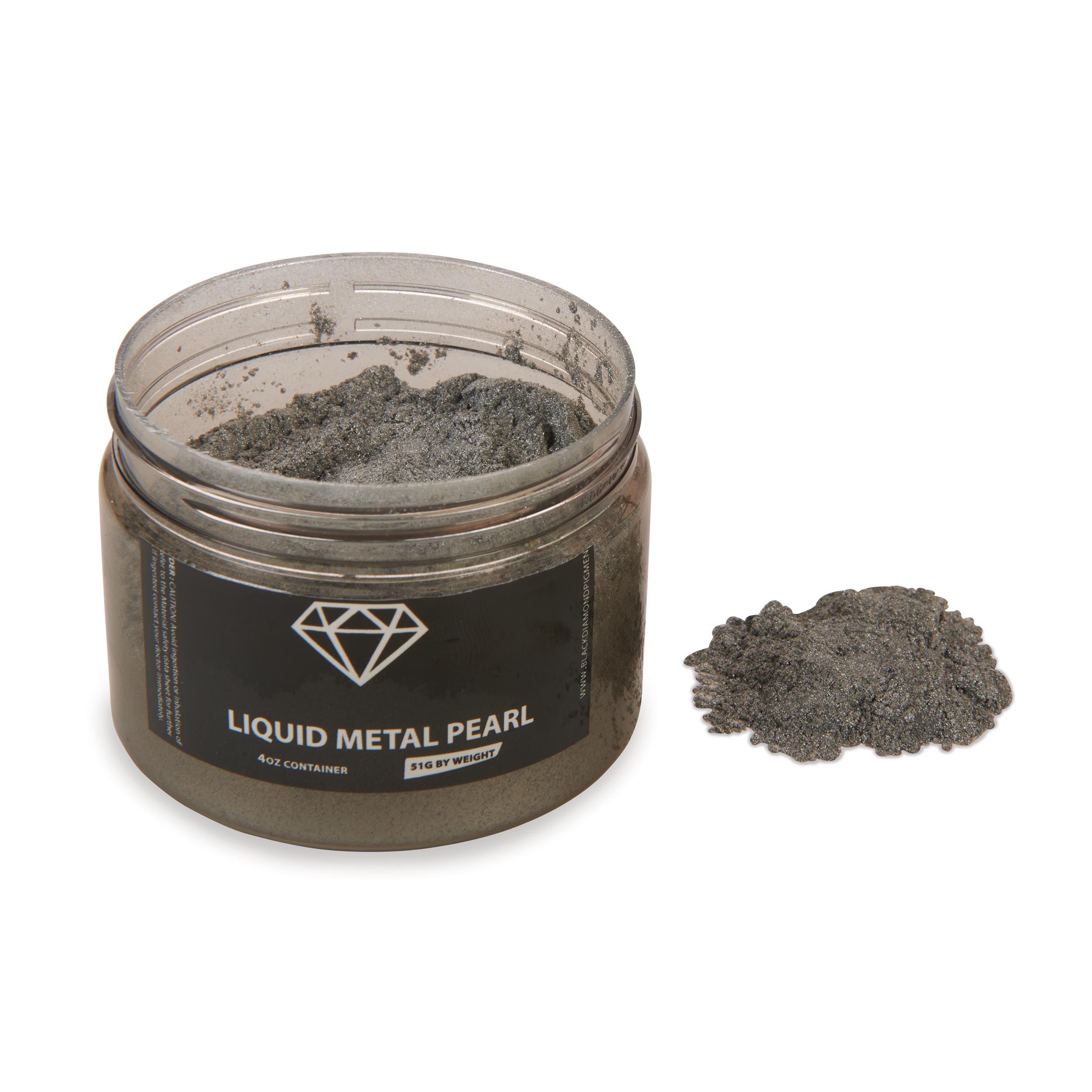 product: Black Diamond Pigments Mica Powder - Liquid Metal Pearl - 51 Gram shown