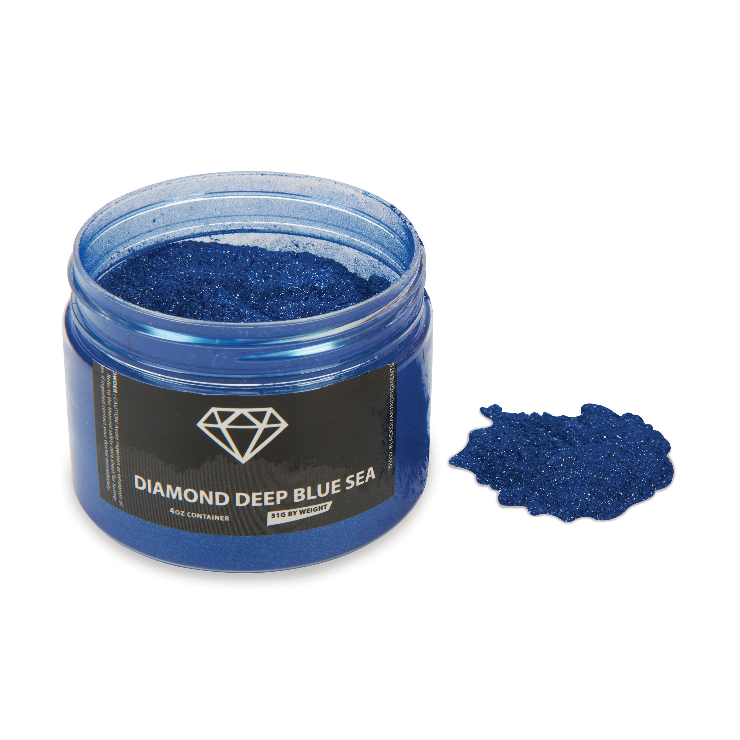 product: Black Diamond Pigments Mica Powder - Lux Deep Blue Sea - 51 Grams shown