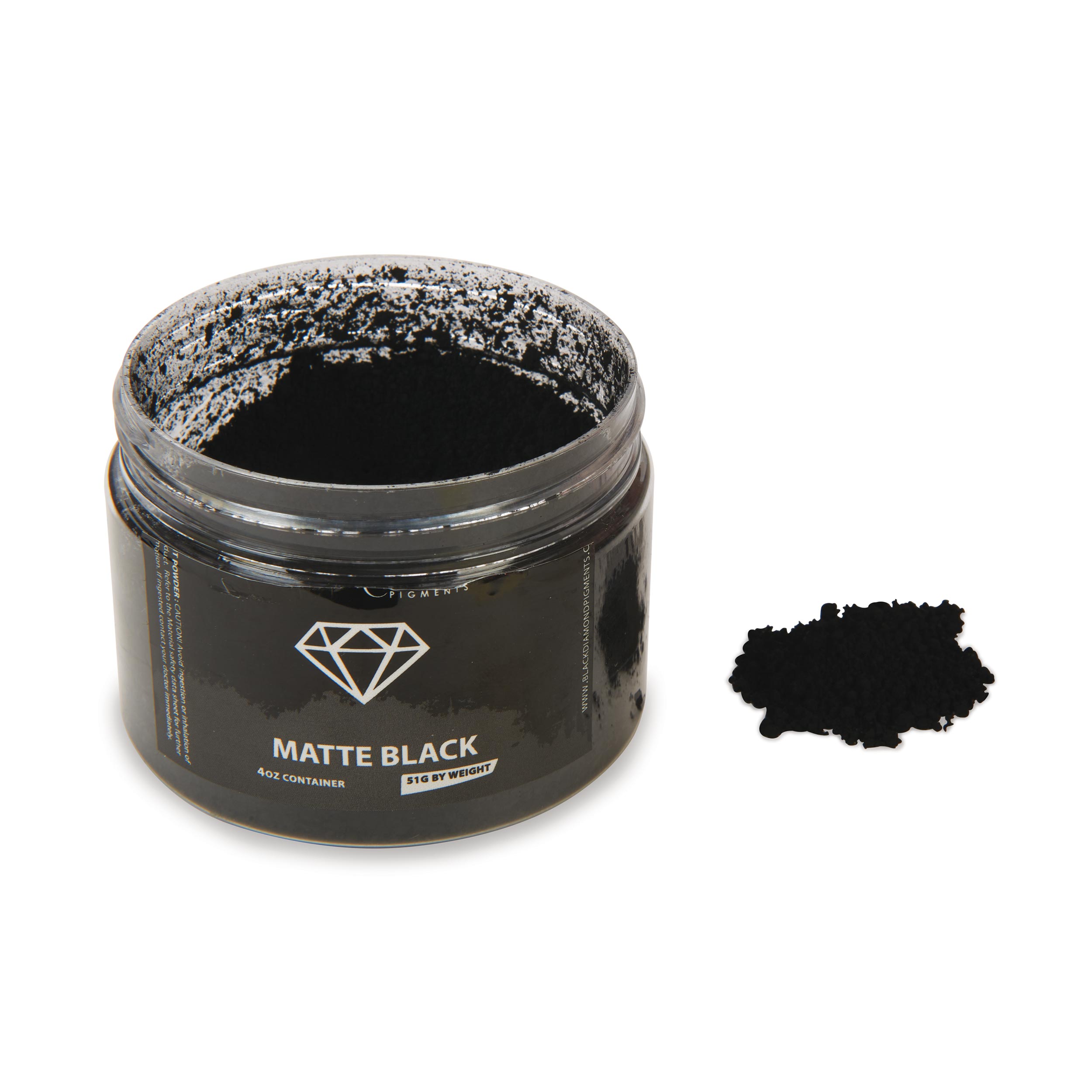 product: Black Diamond Pigments Mica Powder - Matte Black - 51 Grams shown