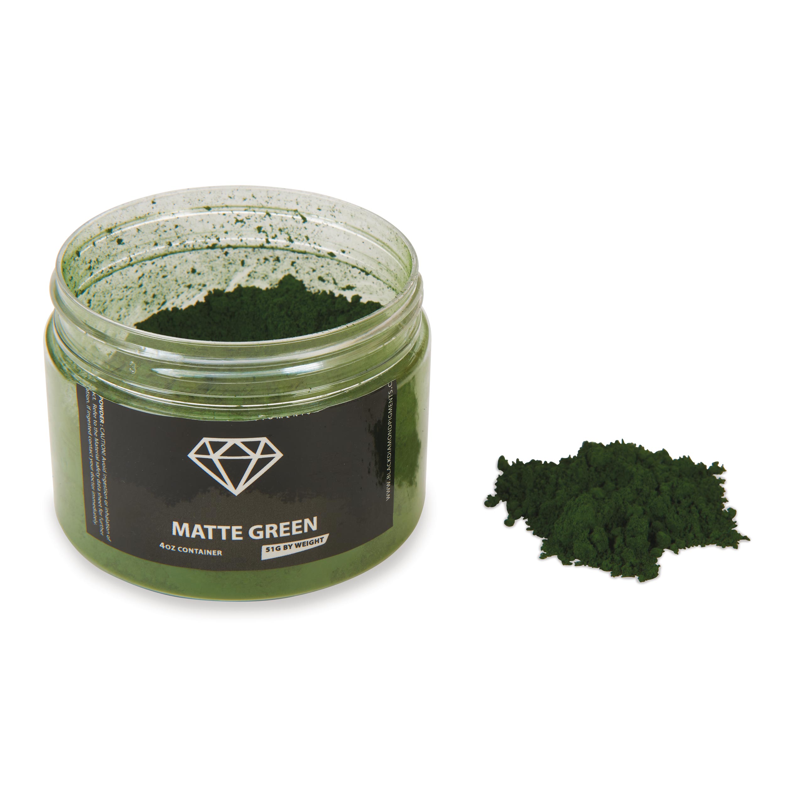 product: Black Diamond Pigments Mica Powder - Matte Green - 51 Grams shown