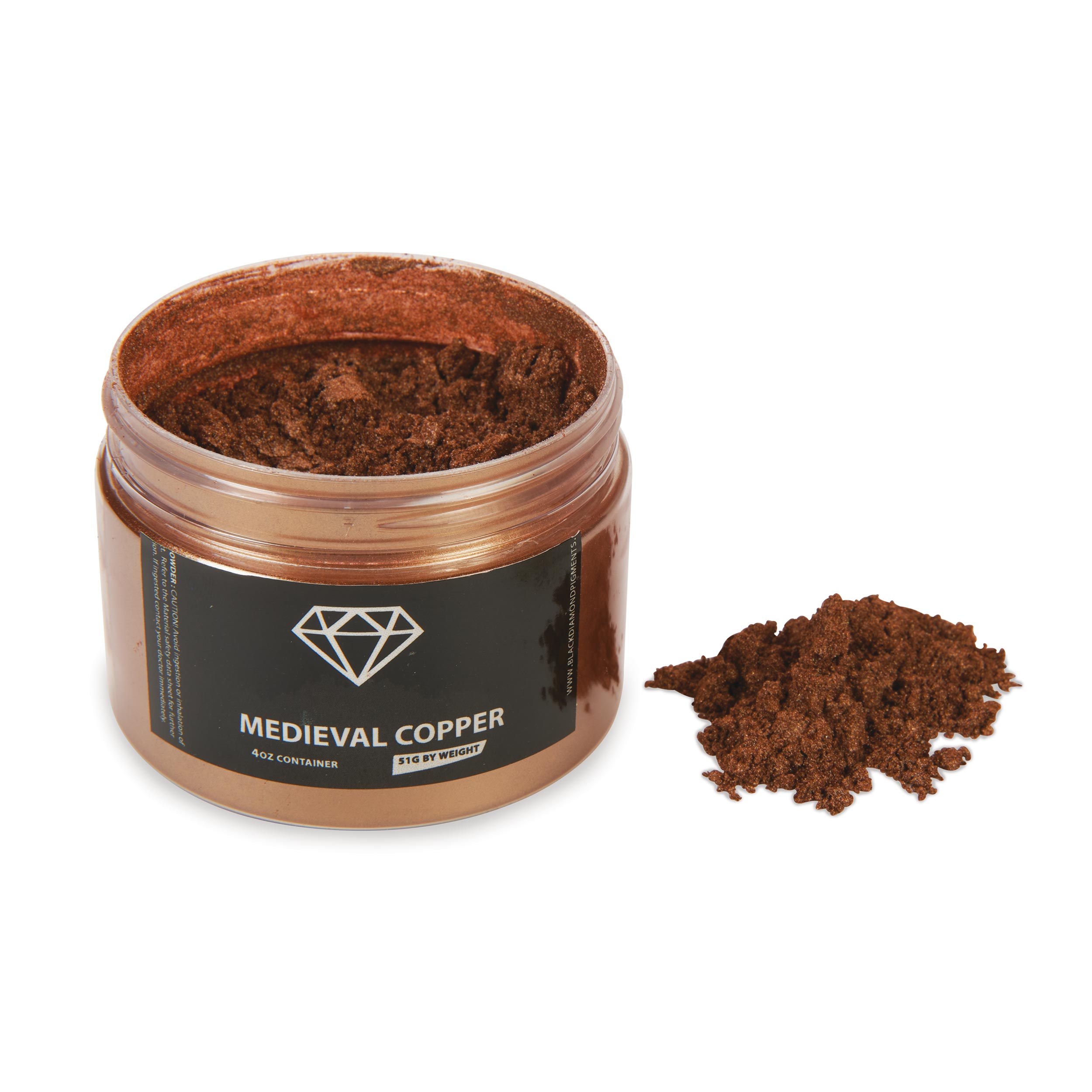product: Black Diamond Pigments Mica Powder - Medieval Copper - 51 Grams shown