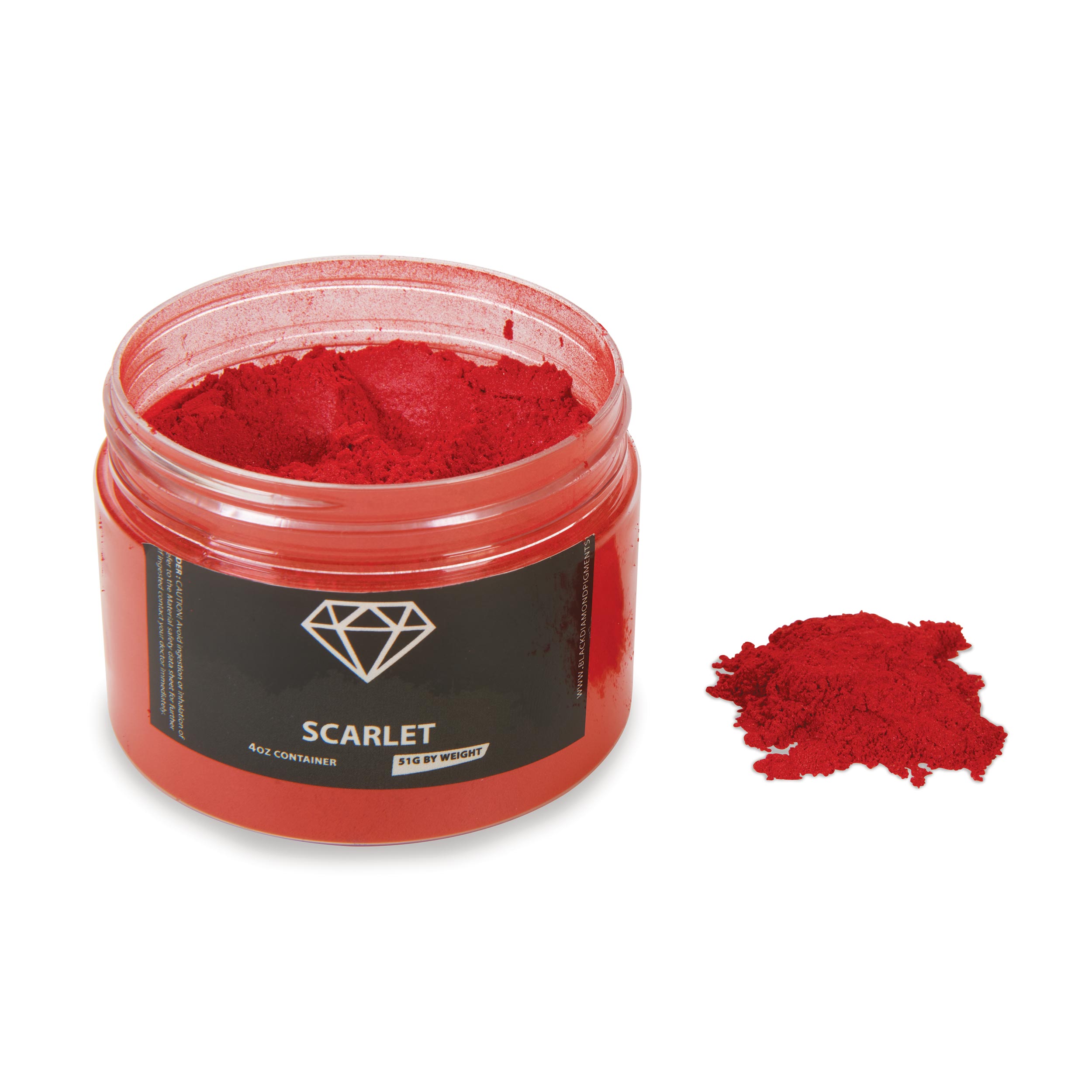 product: Black Diamond Pigments Mica Powder - Scarlet - 51 Grams shown