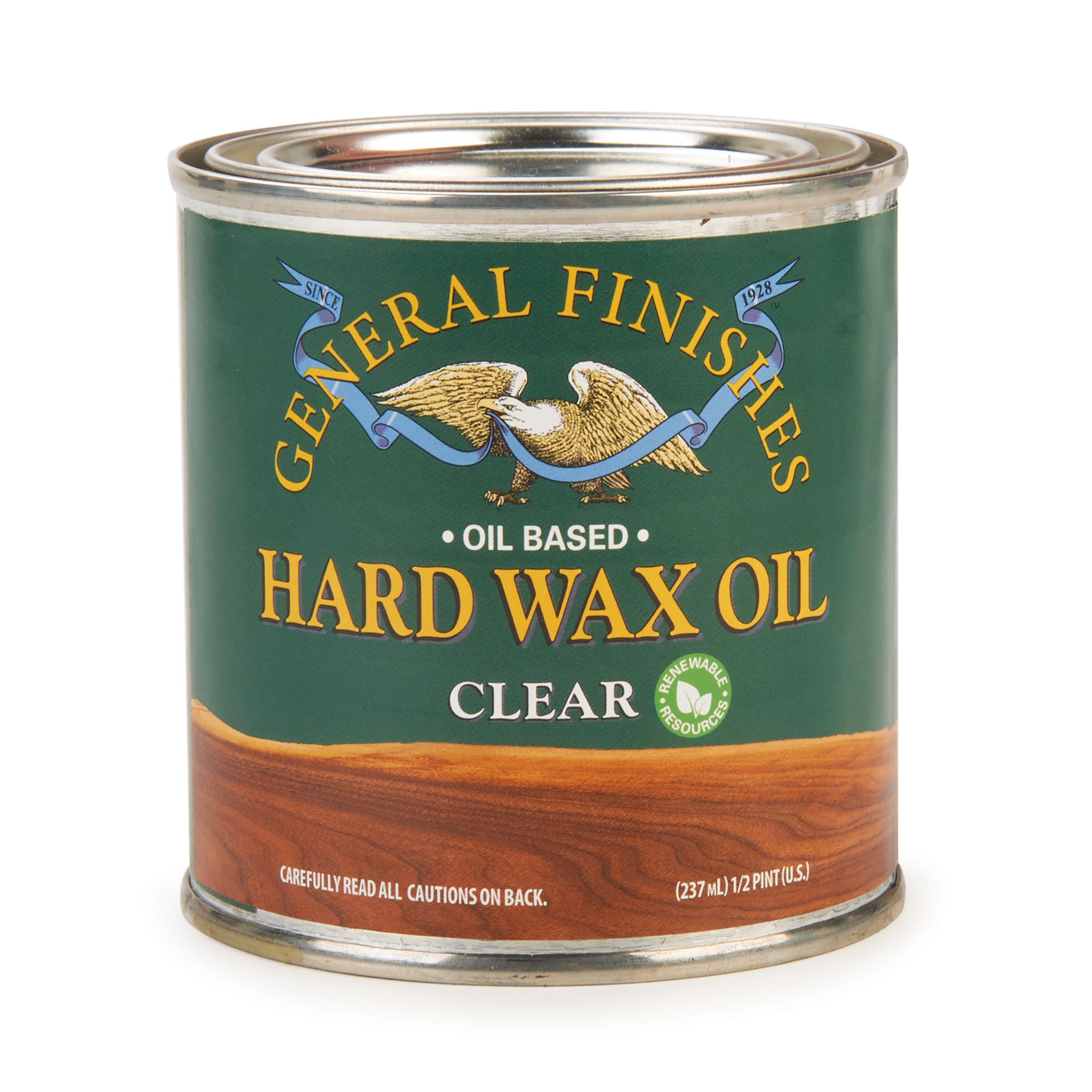 product: General Finishes Hard Wax Oil Clear - 1/2 Pint shown