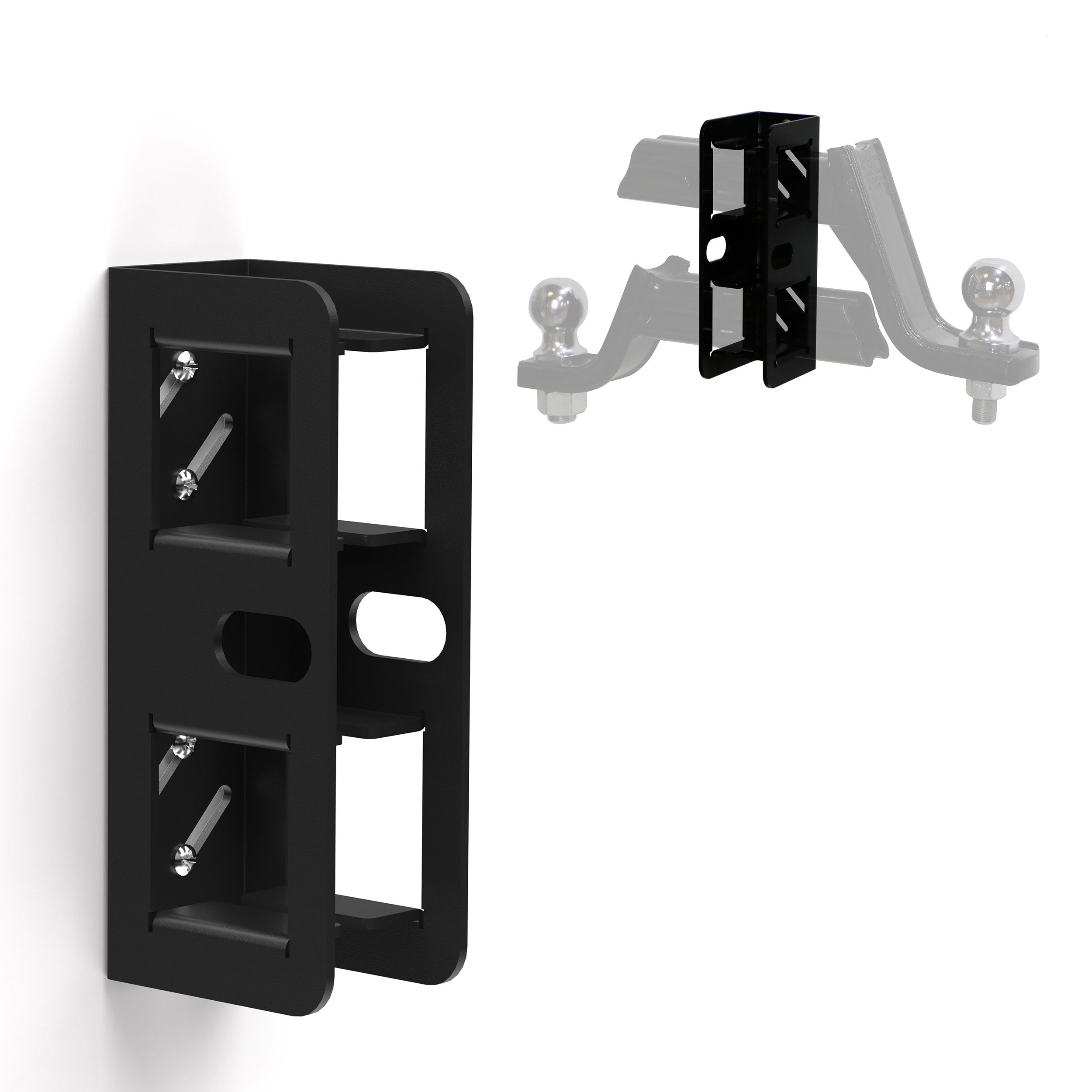 product: c2M Hitch Stor - 3 Hitch Mounts - Black shown