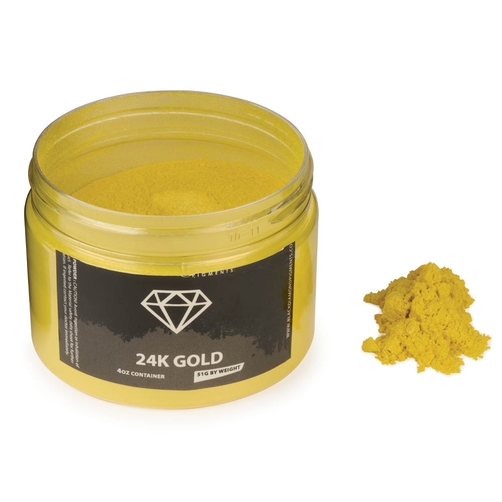 product: Black Diamond Pigments Mica Powder - 24K Gold - 51 Grams shown