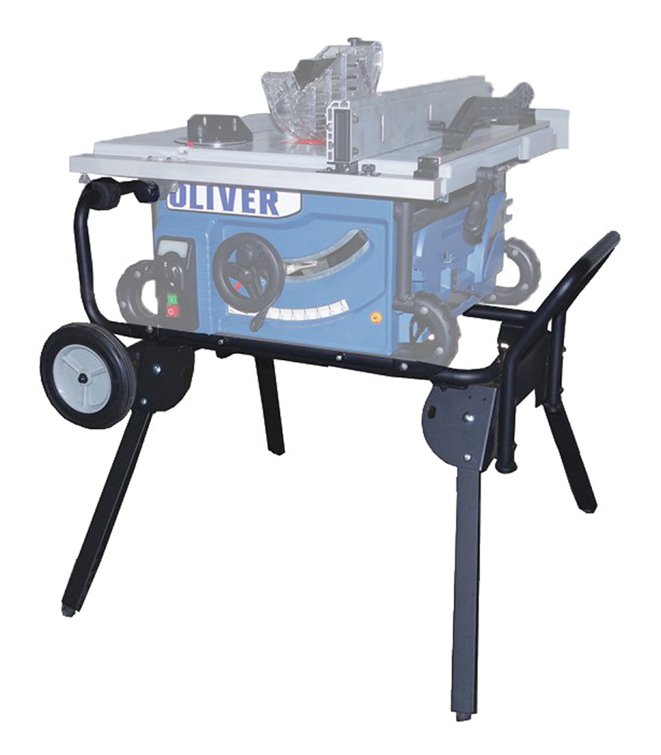 product: Oliver Machinery Folding Roller Stand for 10010.002 Tablesaw shown