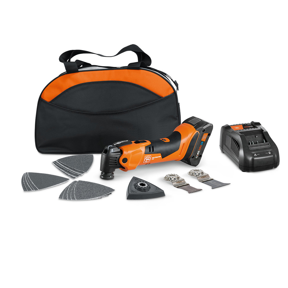 product: Fein 18V MultiMaster AMM 500 AS with 4.0AH Battery with  Nylon Bag shown