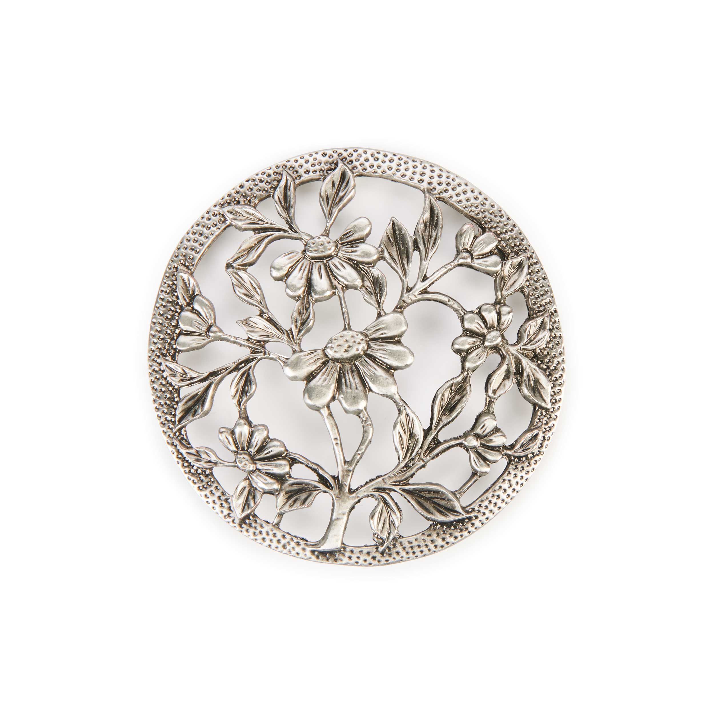 product: WoodRiver Filigree Blossoms Bowl Lid - Antique Pewter shown