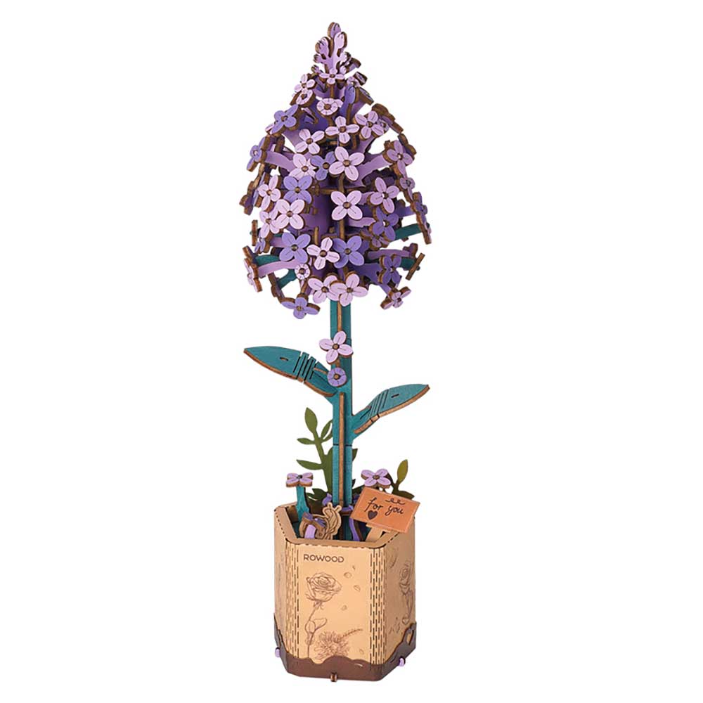 product: Rolife Lilac 3D Wood Puzzle Kit shown