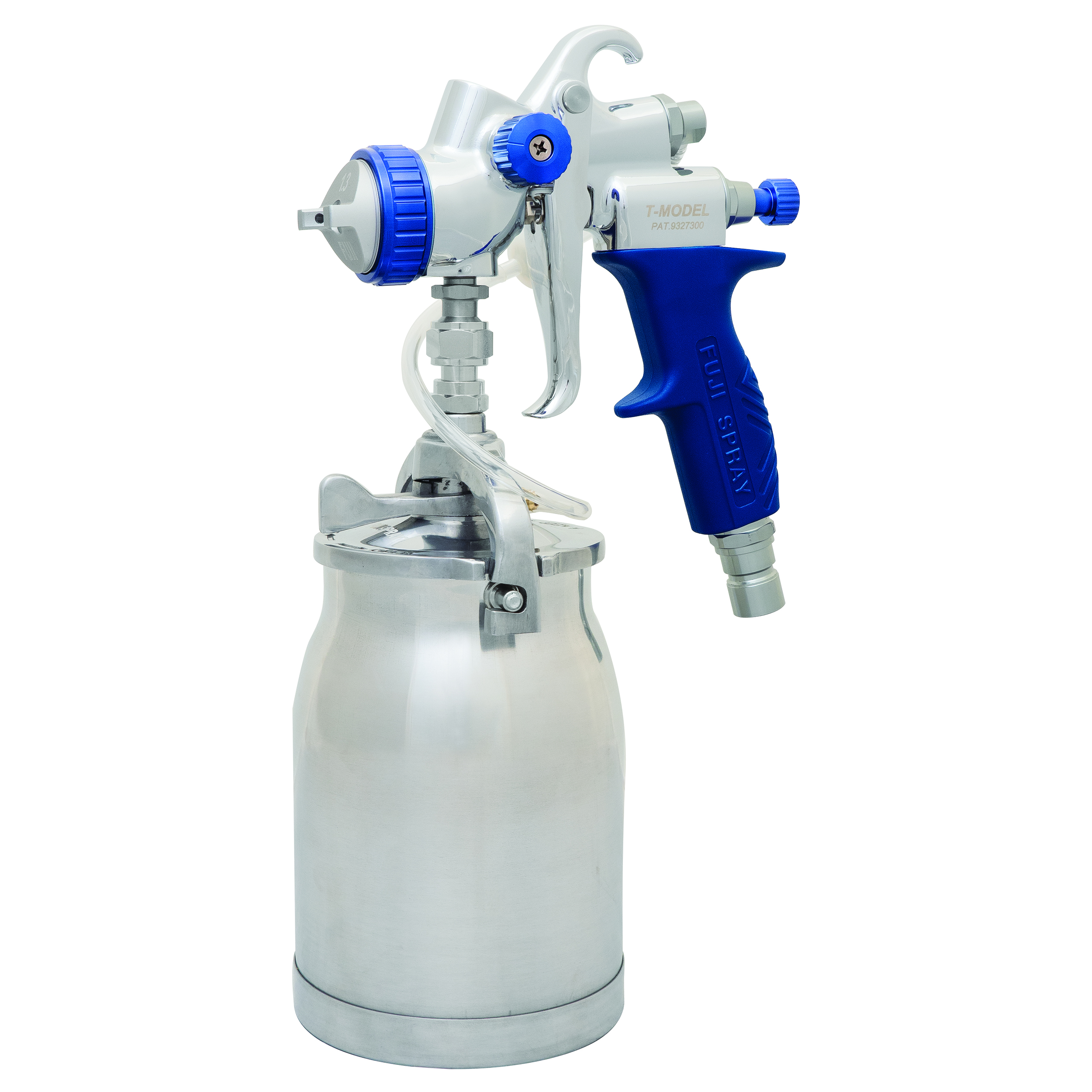 product: Fuji Spray T-70 Bottom Feed Spray Gun - Blue - 1.3mm shown