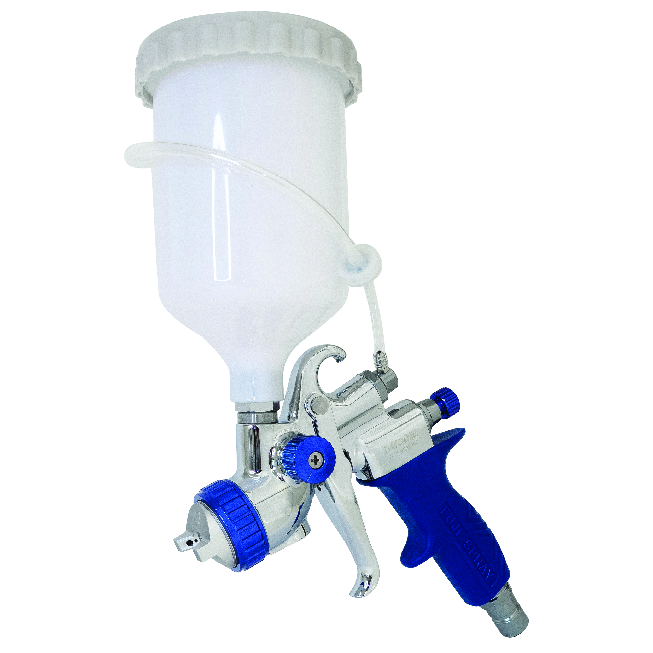 product: Fuji Spray T-75G Gravity Feed Spray Gun - Blue - 1.3mm shown