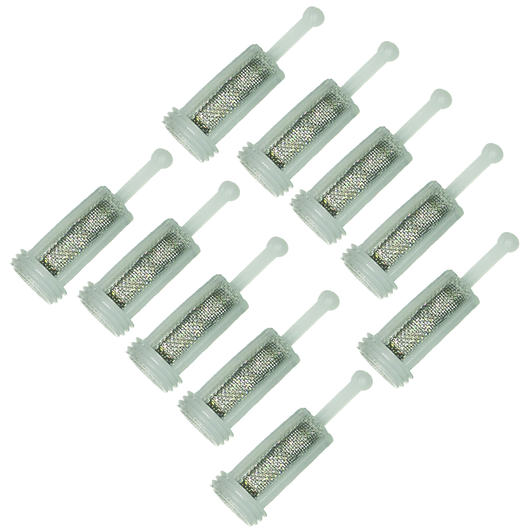 product: Fuji Spray Stainless Steel Mesh Strainers for Nylon Gravity Feed Barrel- 10 Pack shown