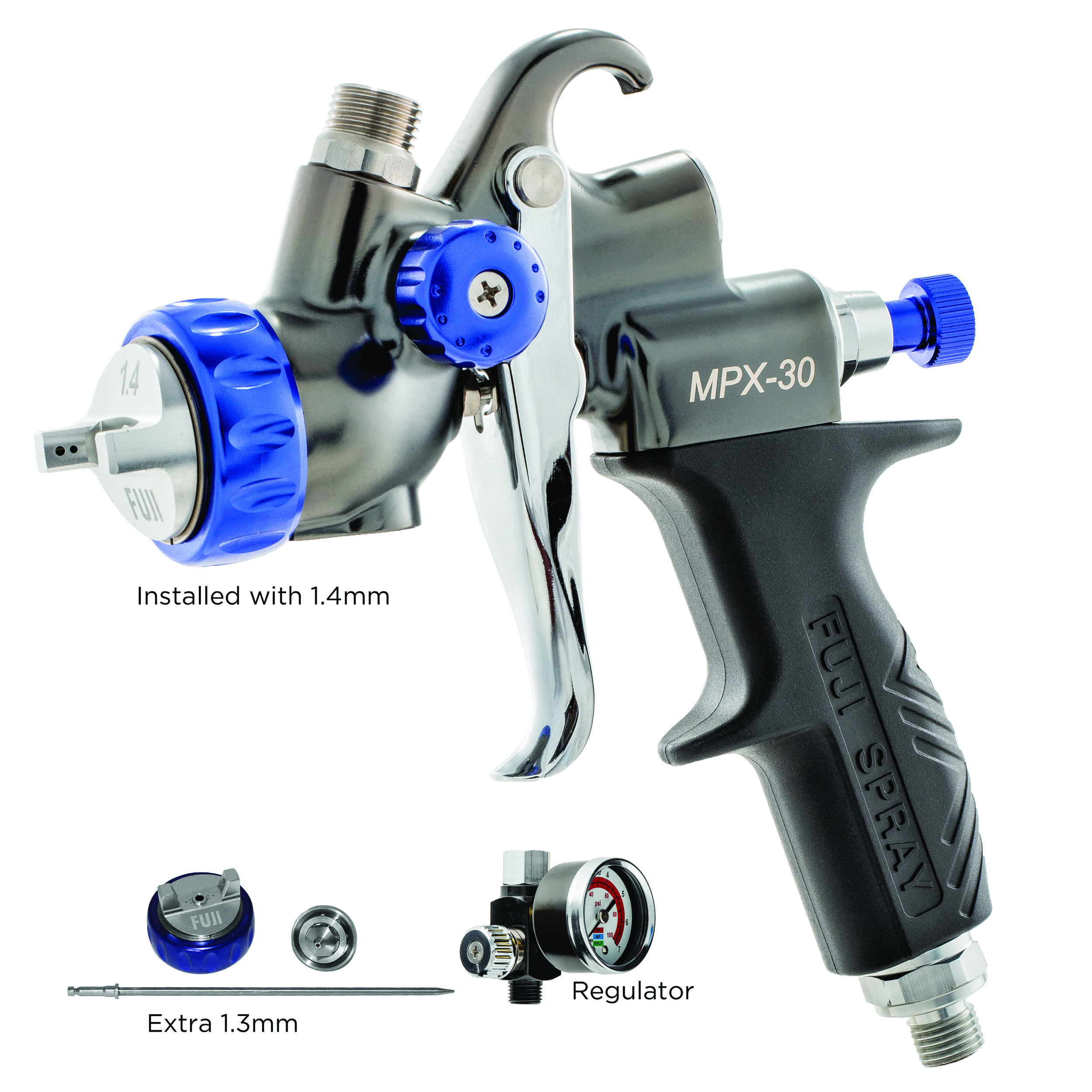 product: Fuji Spray MPX-30 Gravity - 1.4mm - No Cup + Kit [Extra 1.3mm] shown