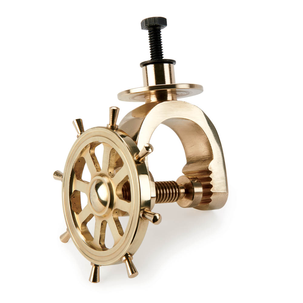 product: WoodRiver Nutcracker Turning Kit -  Ship's Wheel - Solid Brass shown