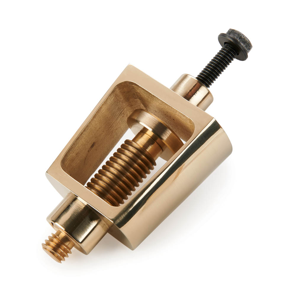 product: WoodRiver Nutcracker Turning Kit - Letter Press - Solid Brass shown