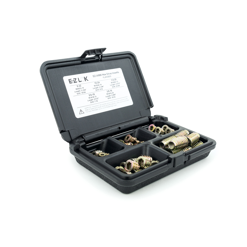 product: E-Z LOK E-Z Hex Threaded Insert Assortment Kit - Flanged shown