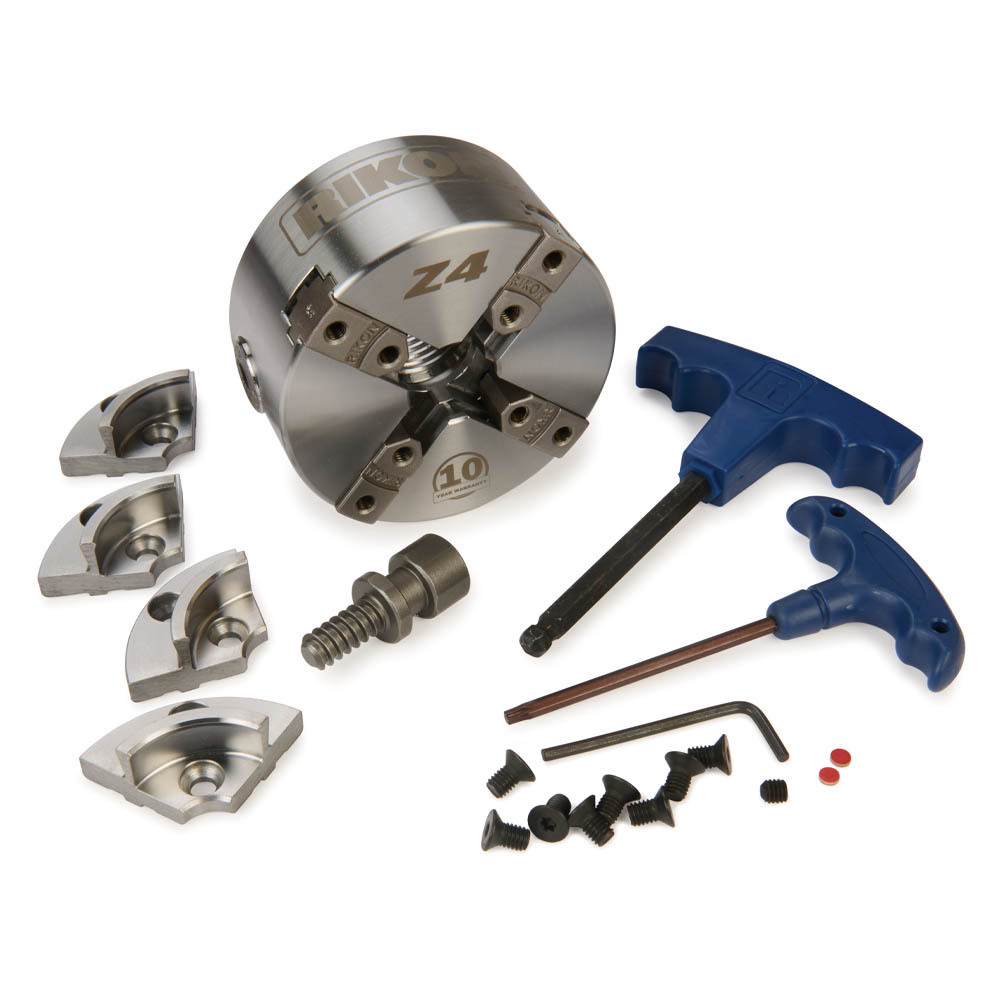 product: RIKON Z4 4-Jaw Lathe Chuck - Direct Thread - 1-1/4