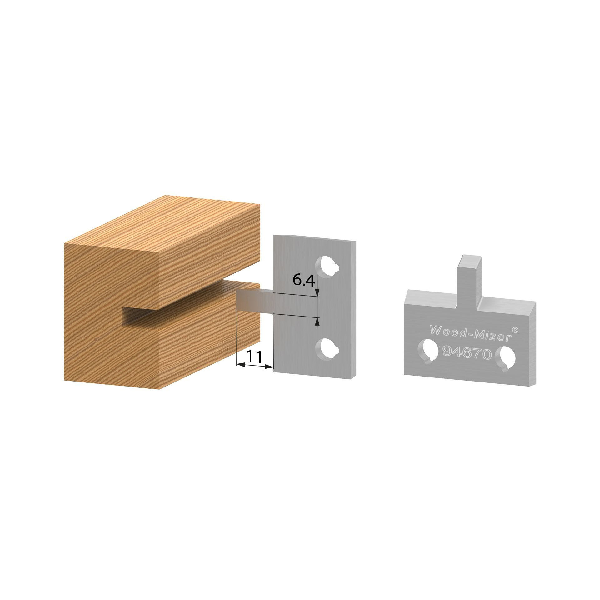 product: Wood-Mizer Groove Profile Knife - Set of 2 shown