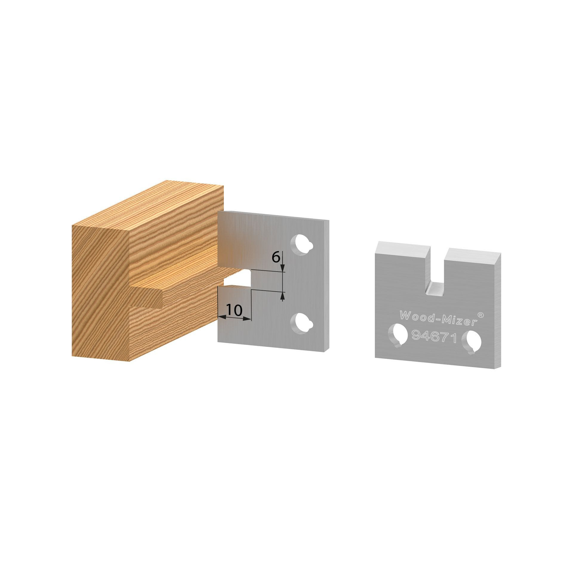product: Wood-Mizer Tongue Profile Knife - Set of 2 shown