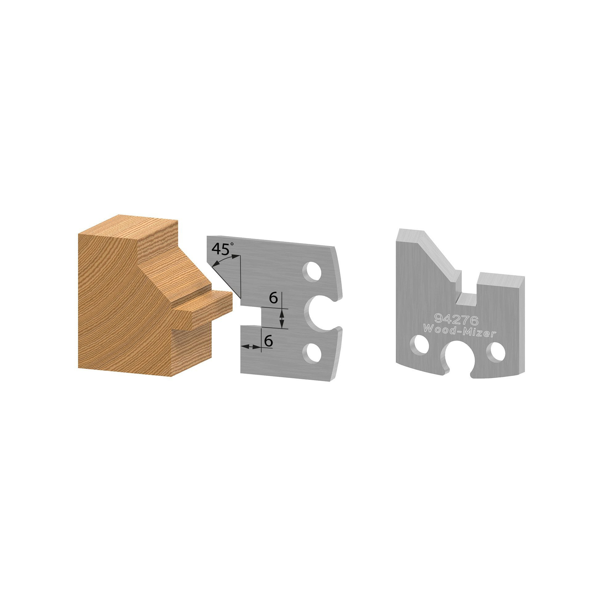 product: Wood-Mizer V - Joint Tongue Profile Knife - Set of 2 shown