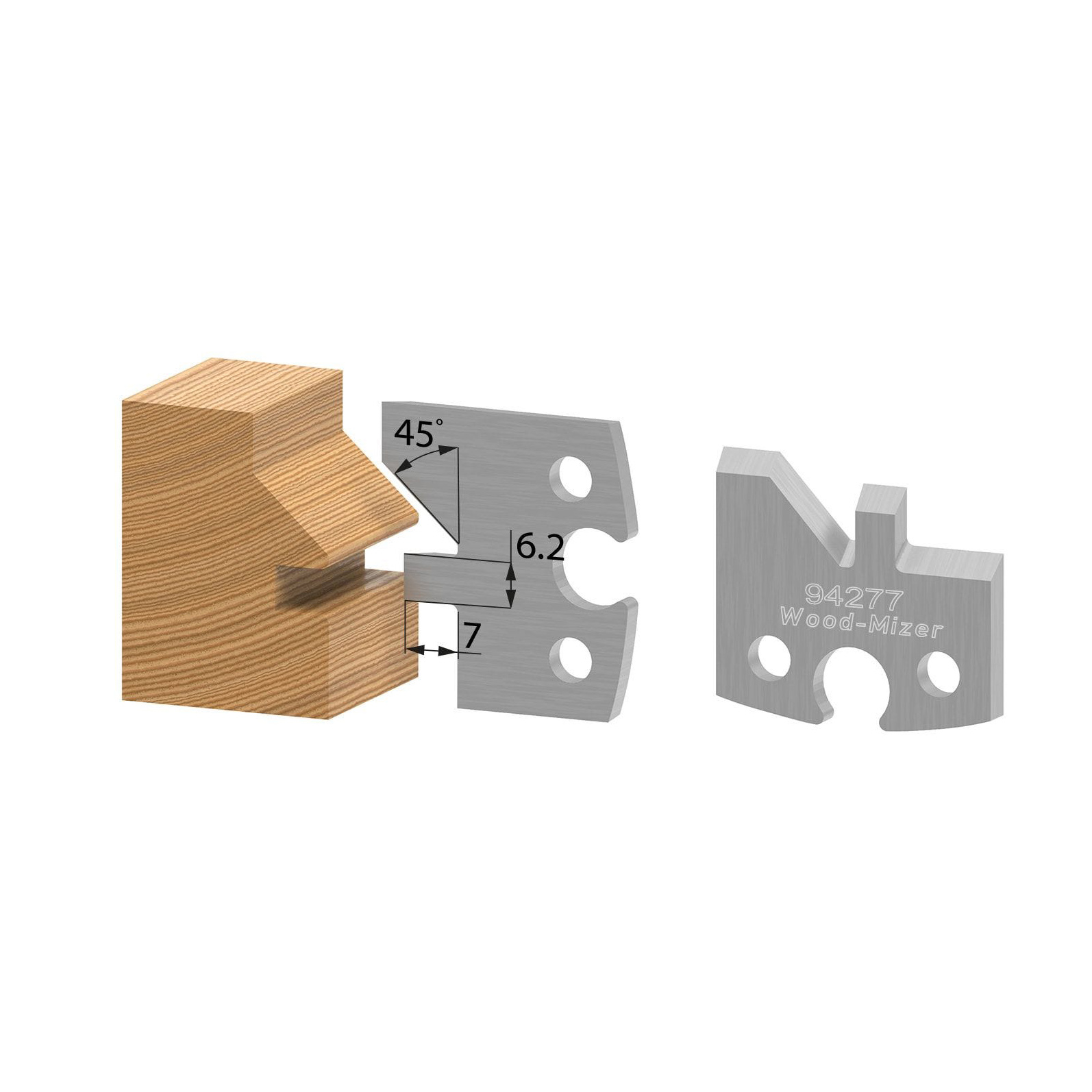 product: Wood-Mizer V-Joint Groove Profile Knife - Set of 2 shown