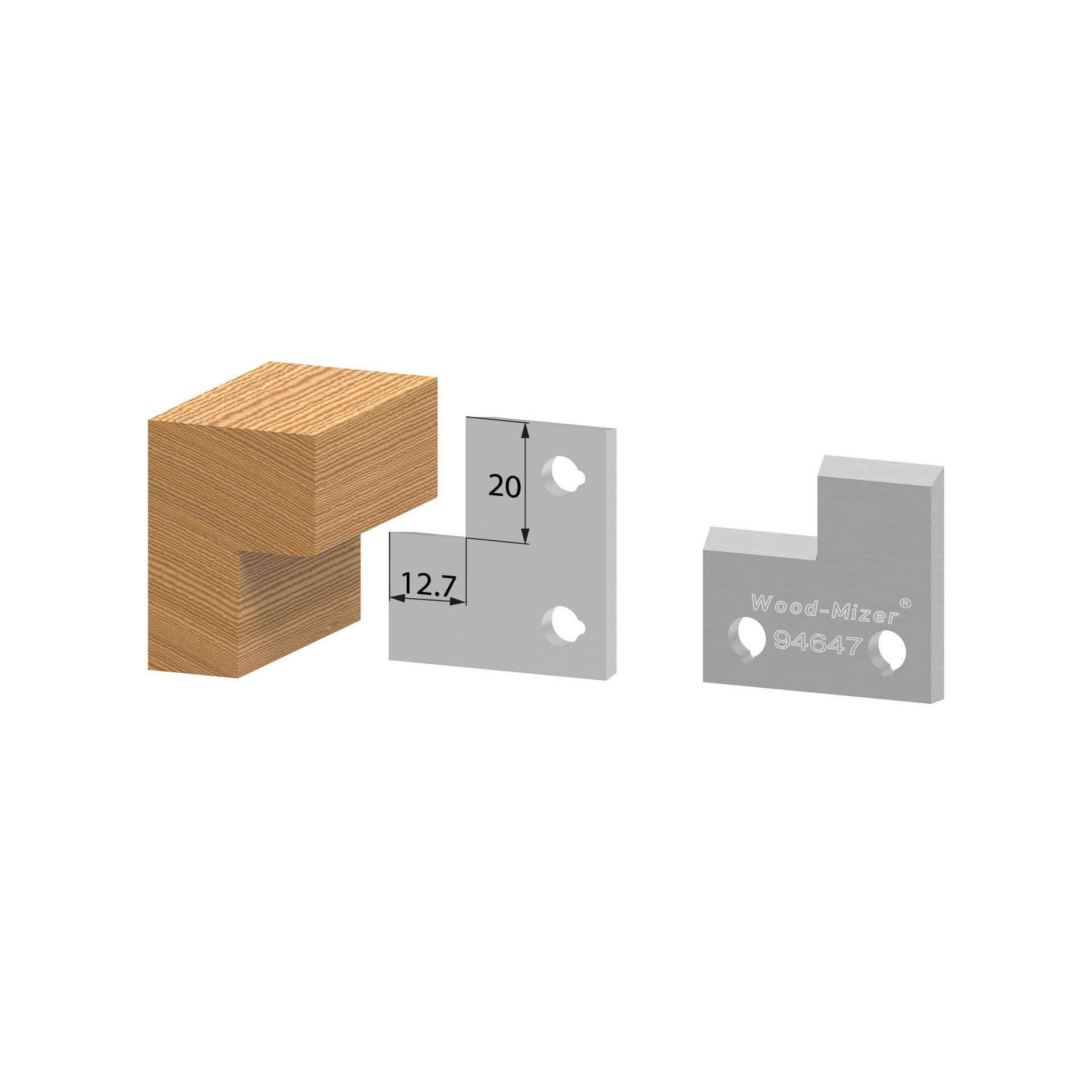 product: Wood-Mizer Rabbet Profile Knife - Set of 2 shown