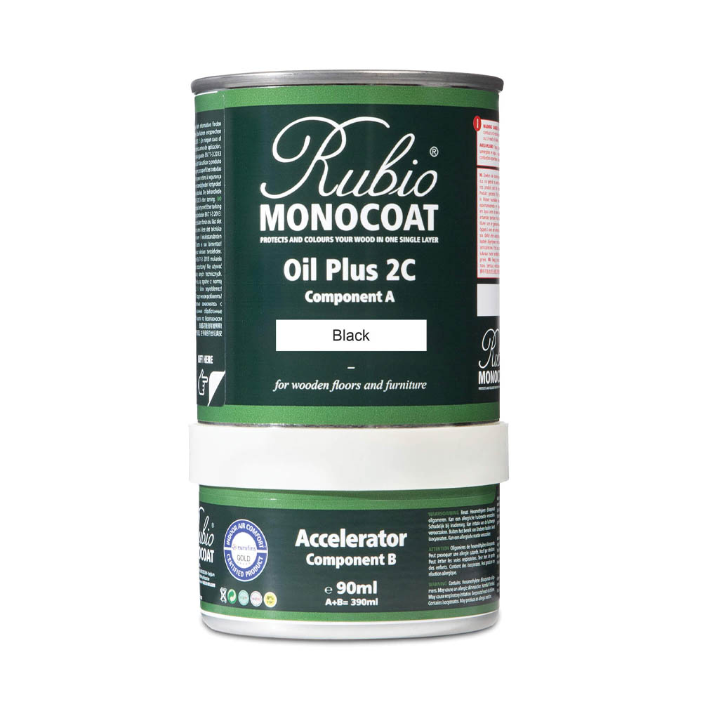 product: Rubio Monocoat Oil Plus 2C - Black - 390 ml shown