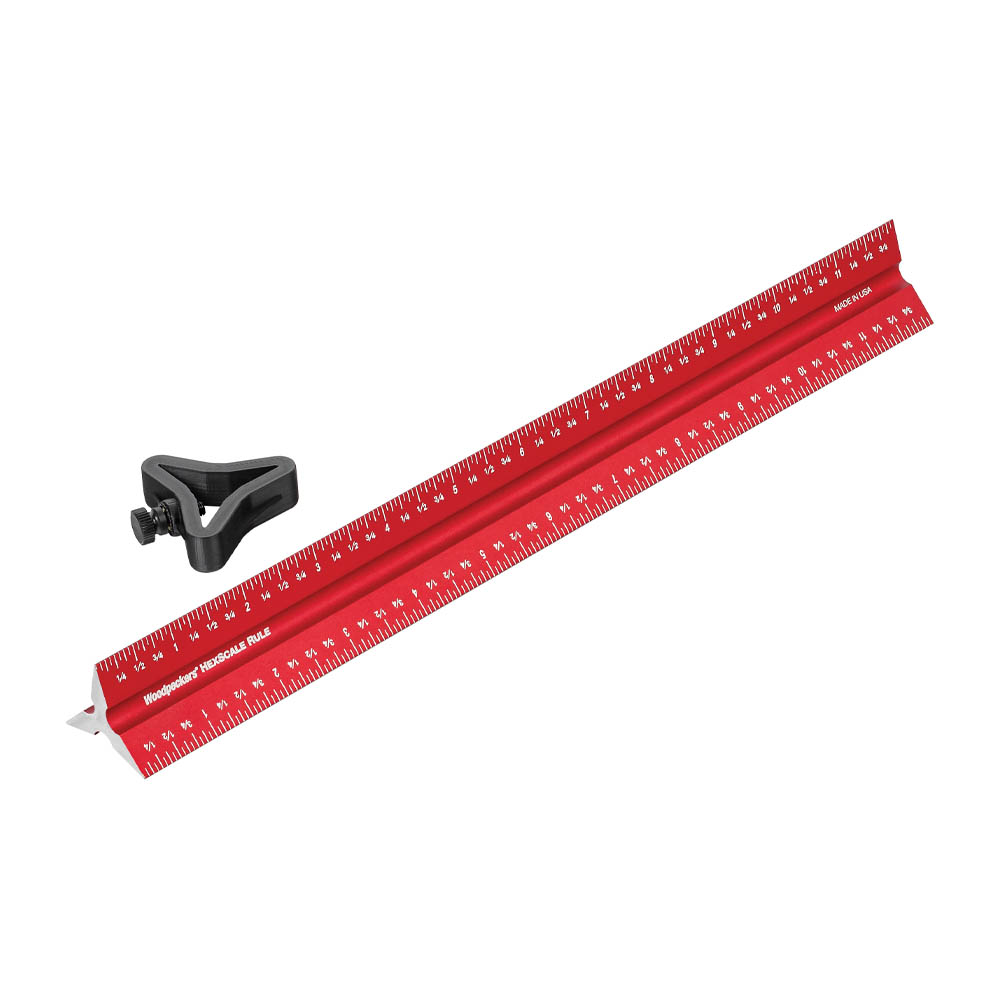 product: Woodpeckers HexScale Rule with Stop - 12